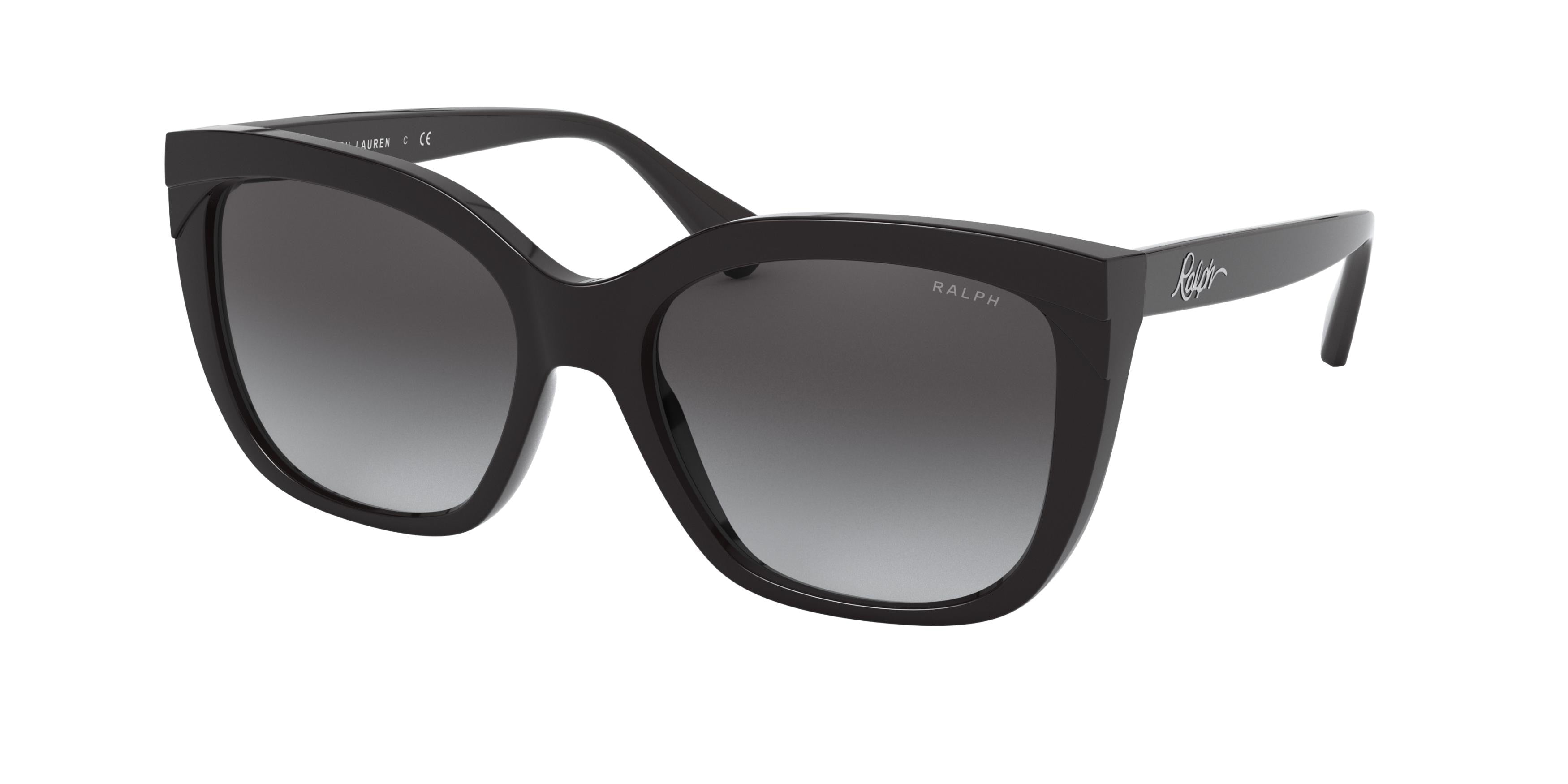 Ralph RA5265 Butterfly Sunglasses  575225-Shiny Black 55-140-18 - Color Map Black