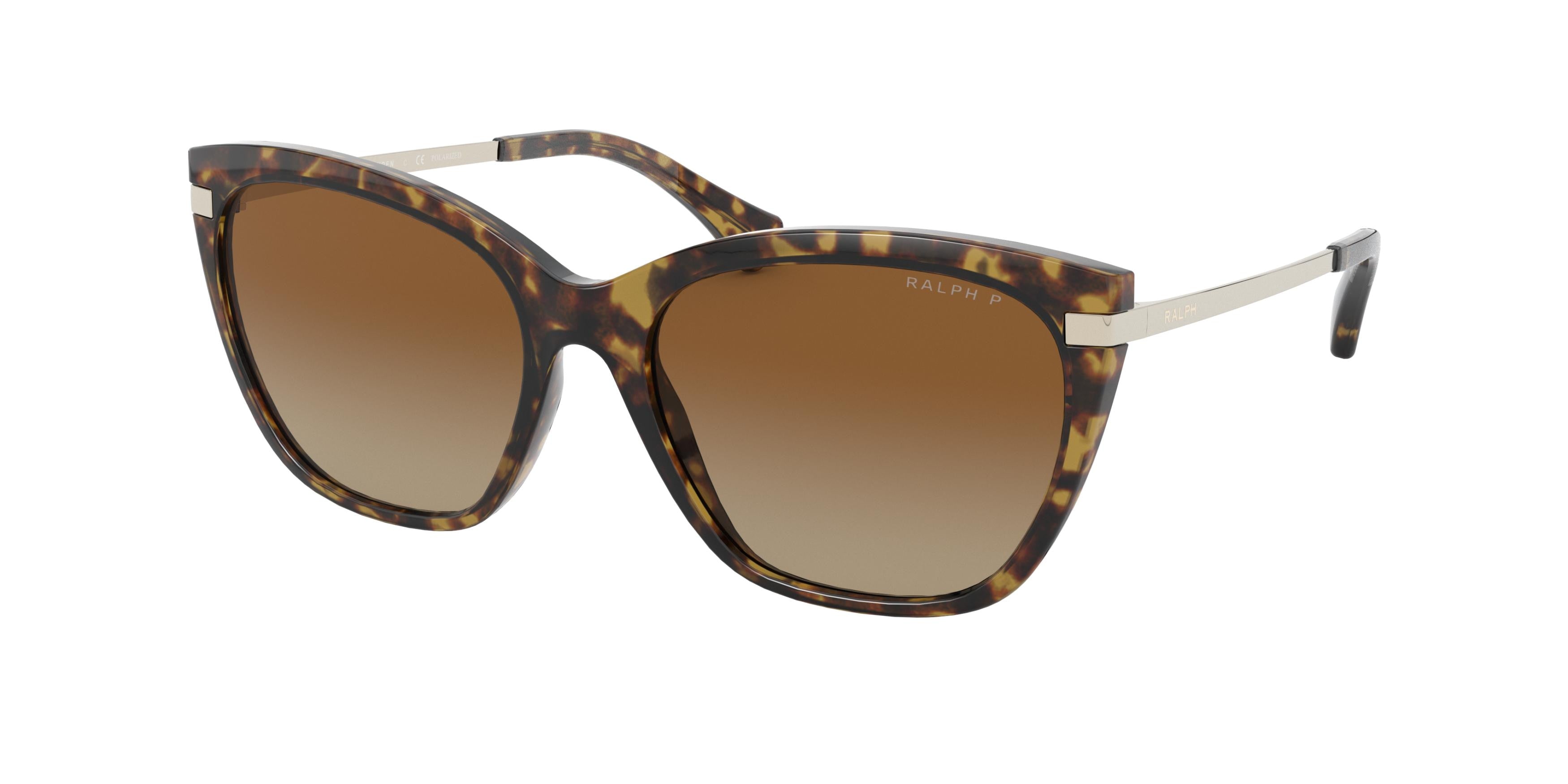 Ralph RA5267 Butterfly Sunglasses  5836T5-Shiny Sponged Havana 56-140-17 - Color Map Tortoise