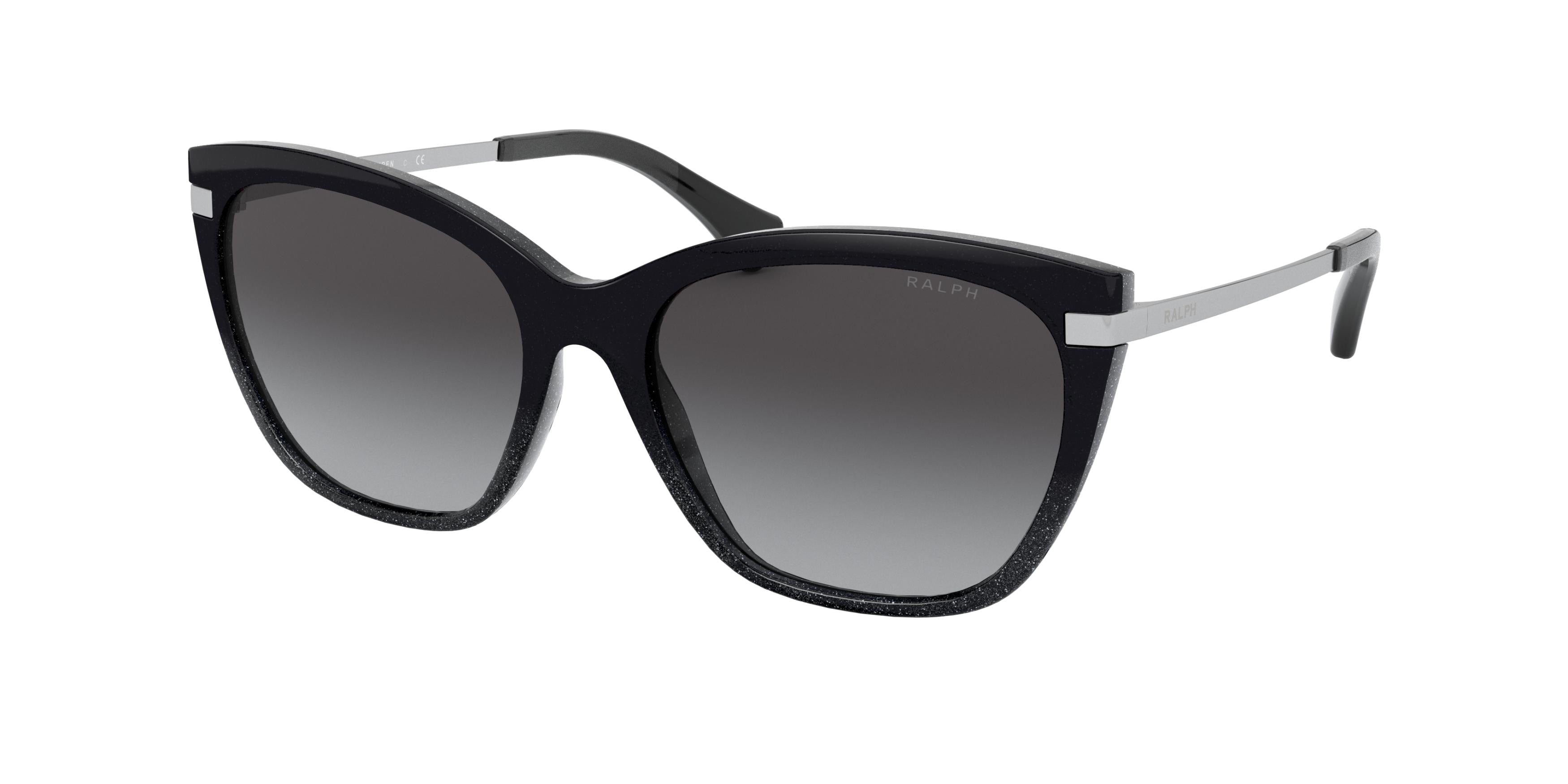 Ralph RA5267 Butterfly Sunglasses  58418G-Black Glitter 56-140-17 - Color Map Black