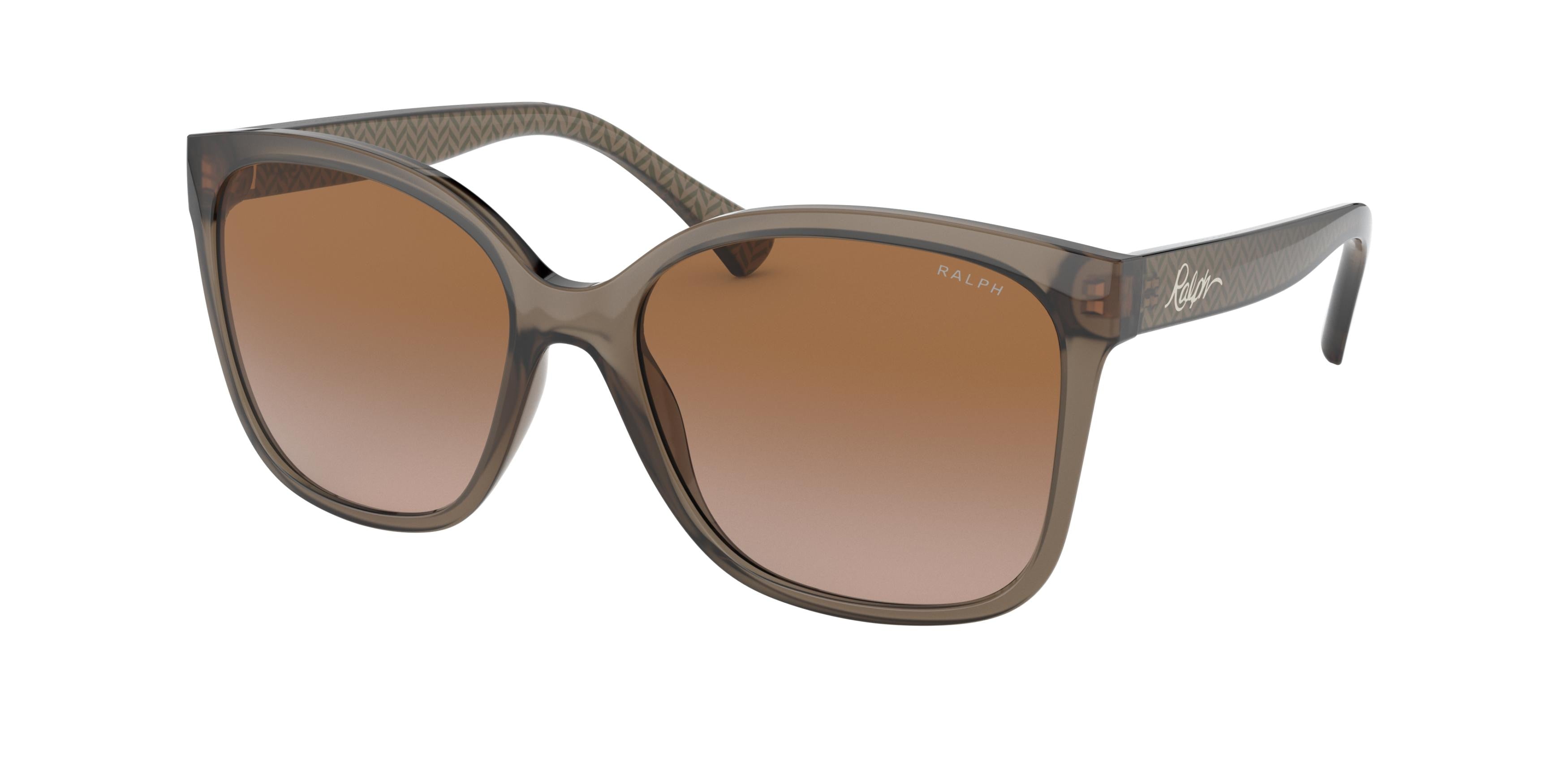 Ralph RA5268 Square Sunglasses  588313-Shiny Transparent Brown 56-140-17 - Color Map Brown