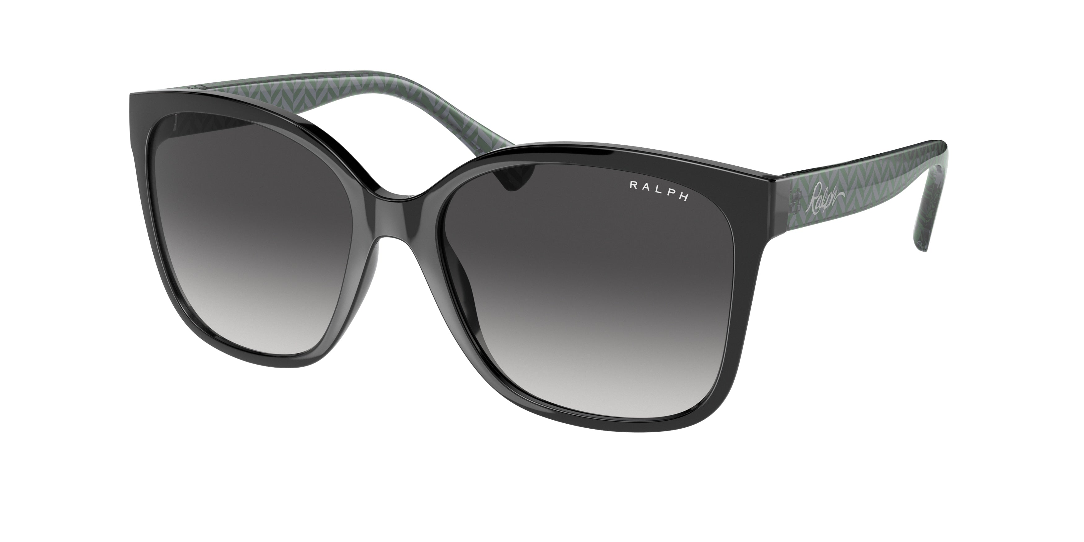 Ralph RA5268 Square Sunglasses  60008G-Shiny Black 56-140-17 - Color Map Black