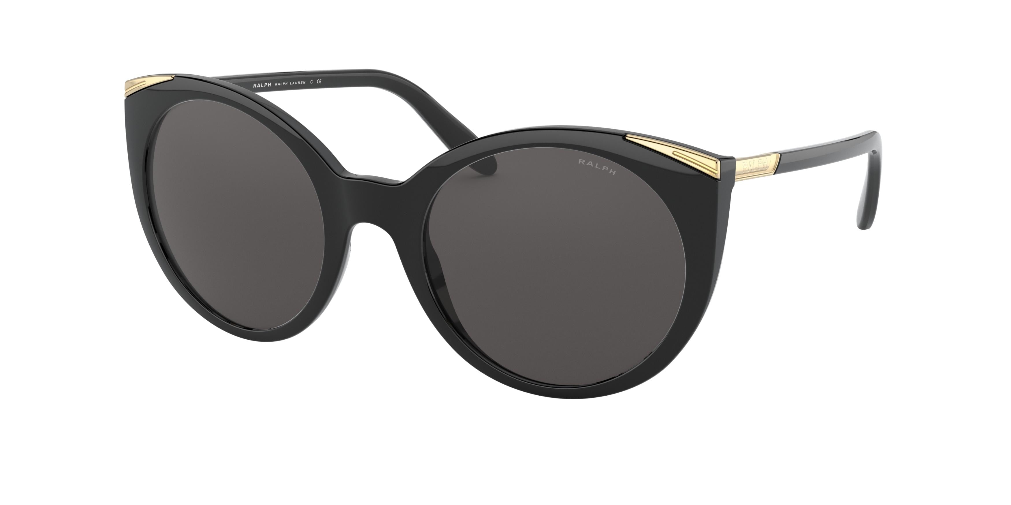 Ralph RA5269 Butterfly Sunglasses  500187-Shiny Black & Gold 54-140-21 - Color Map Black
