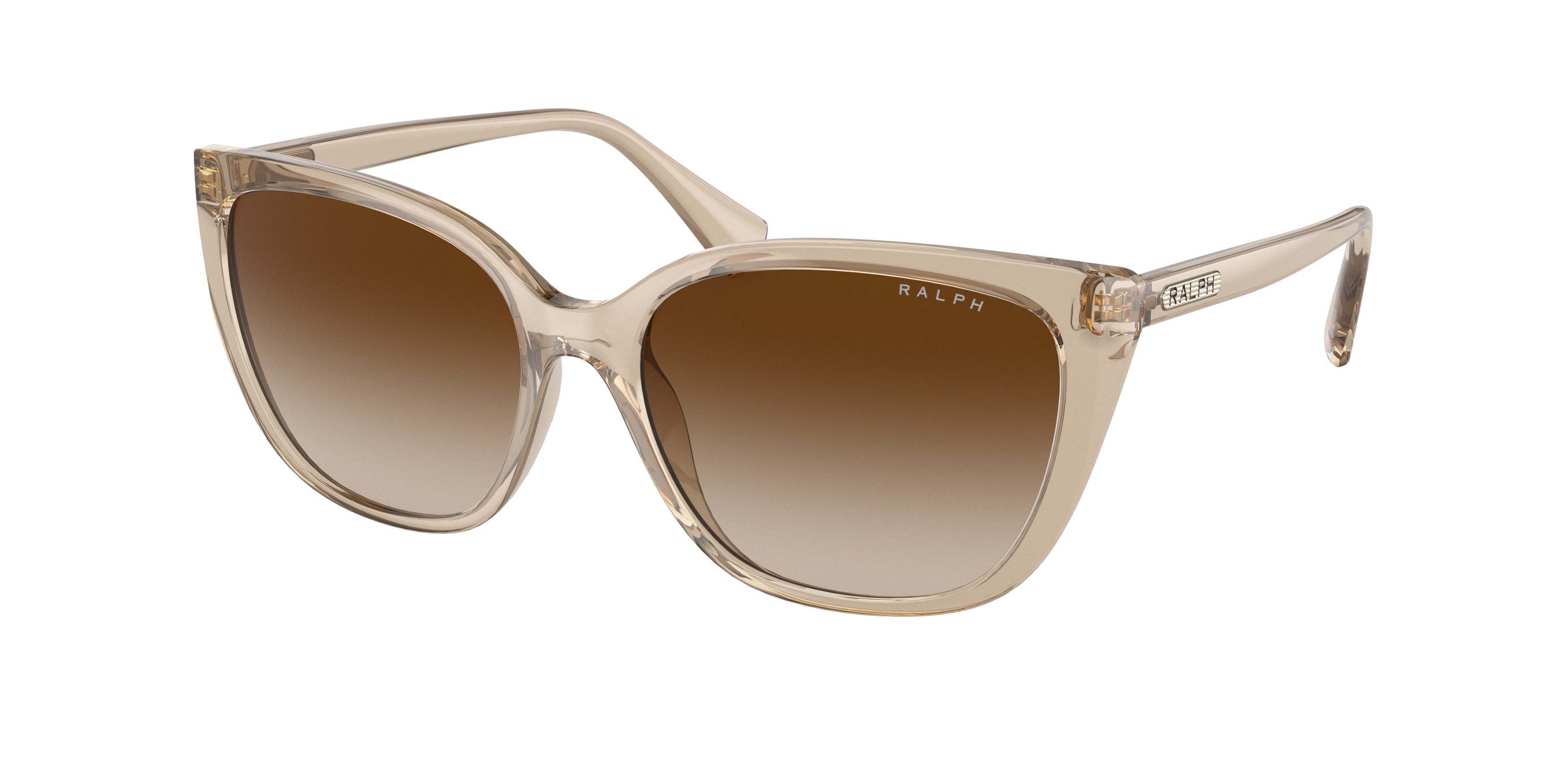 Ralph RA5274 Butterfly Sunglasses  580213-Shiny Transparent Brown 56-140-16 - Color Map Brown