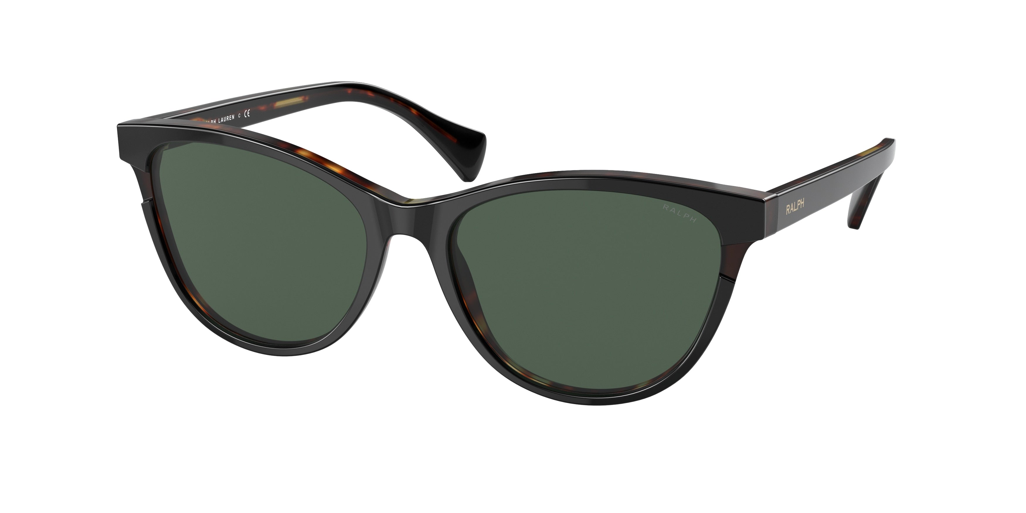 Ralph RA5275 Butterfly Sunglasses  591871-Shiny Black On Dark Havana 55-140-17 - Color Map Black