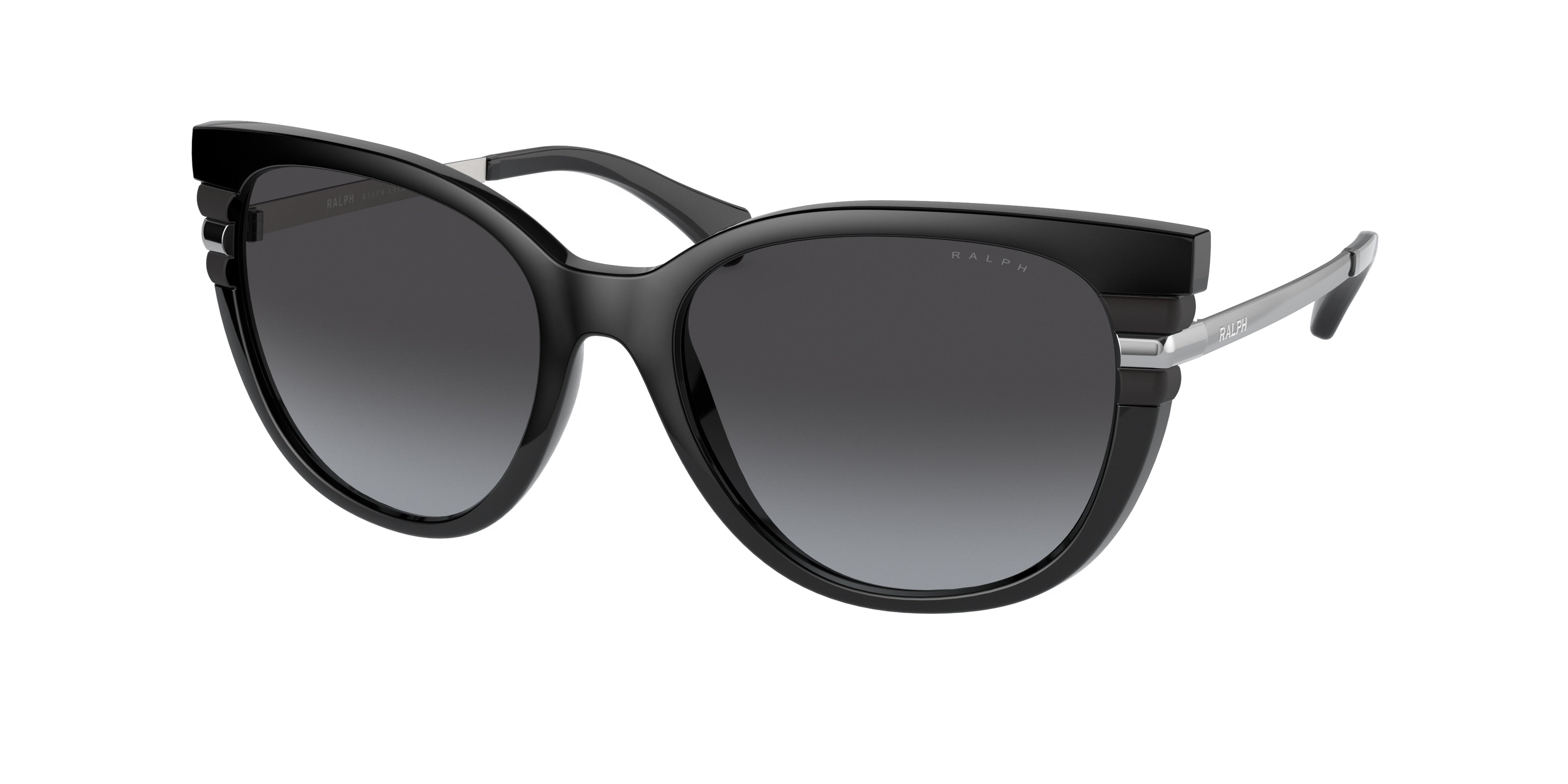 Ralph RA5276 Butterfly Sunglasses  50018G-Black With Matte Black Details 56-140-18 - Color Map Black