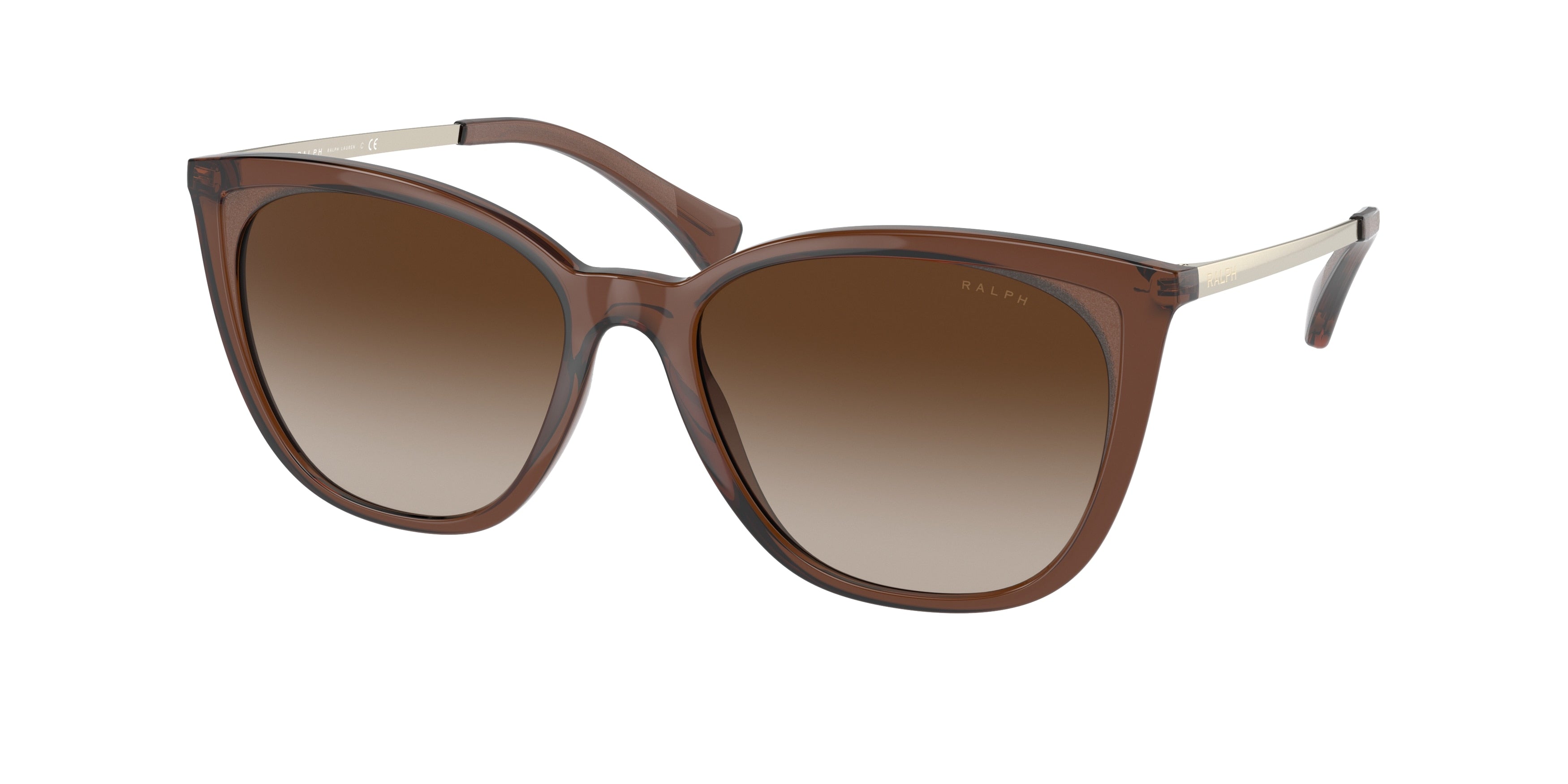 Ralph RA5280 Cat Eye Sunglasses  579813-Transparent Brown 55-140-17 - Color Map Brown