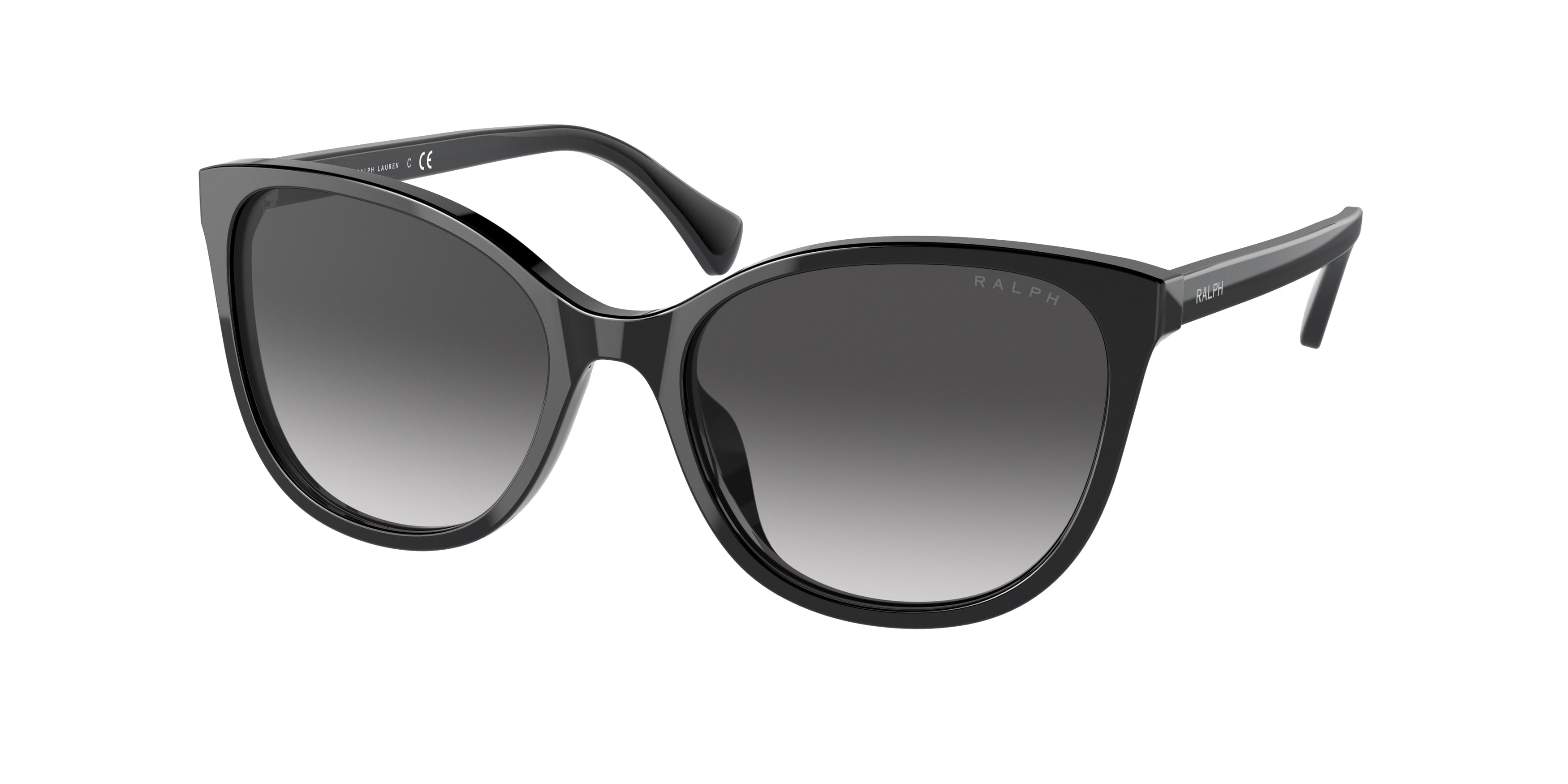 Ralph RA5282U Cat Eye Sunglasses  50018G-Shiny Black 55-140-18 - Color Map Black