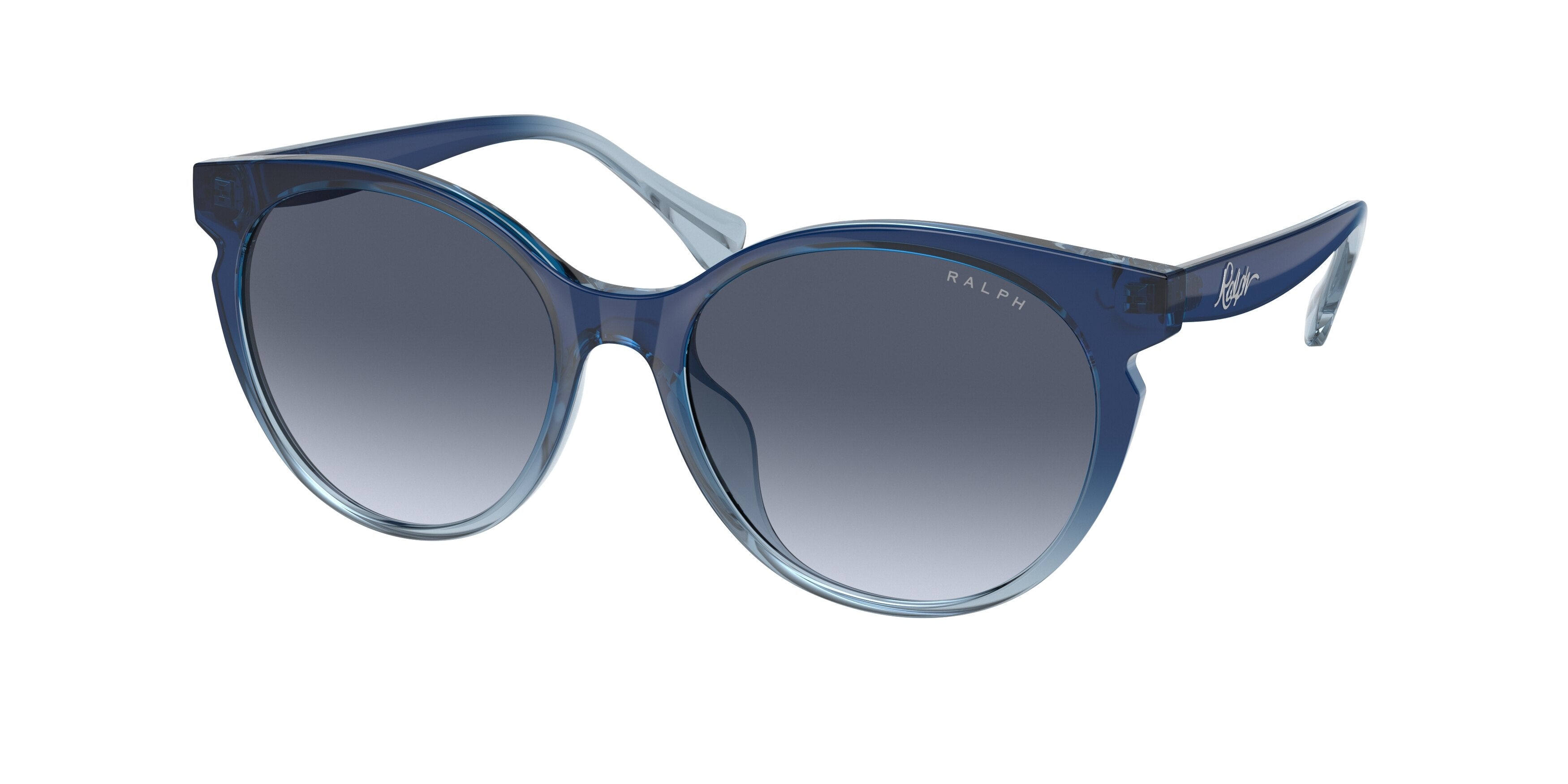 Ralph RA5285U Round Sunglasses  598219-Shiny Blue 54-140-17 - Color Map Blue