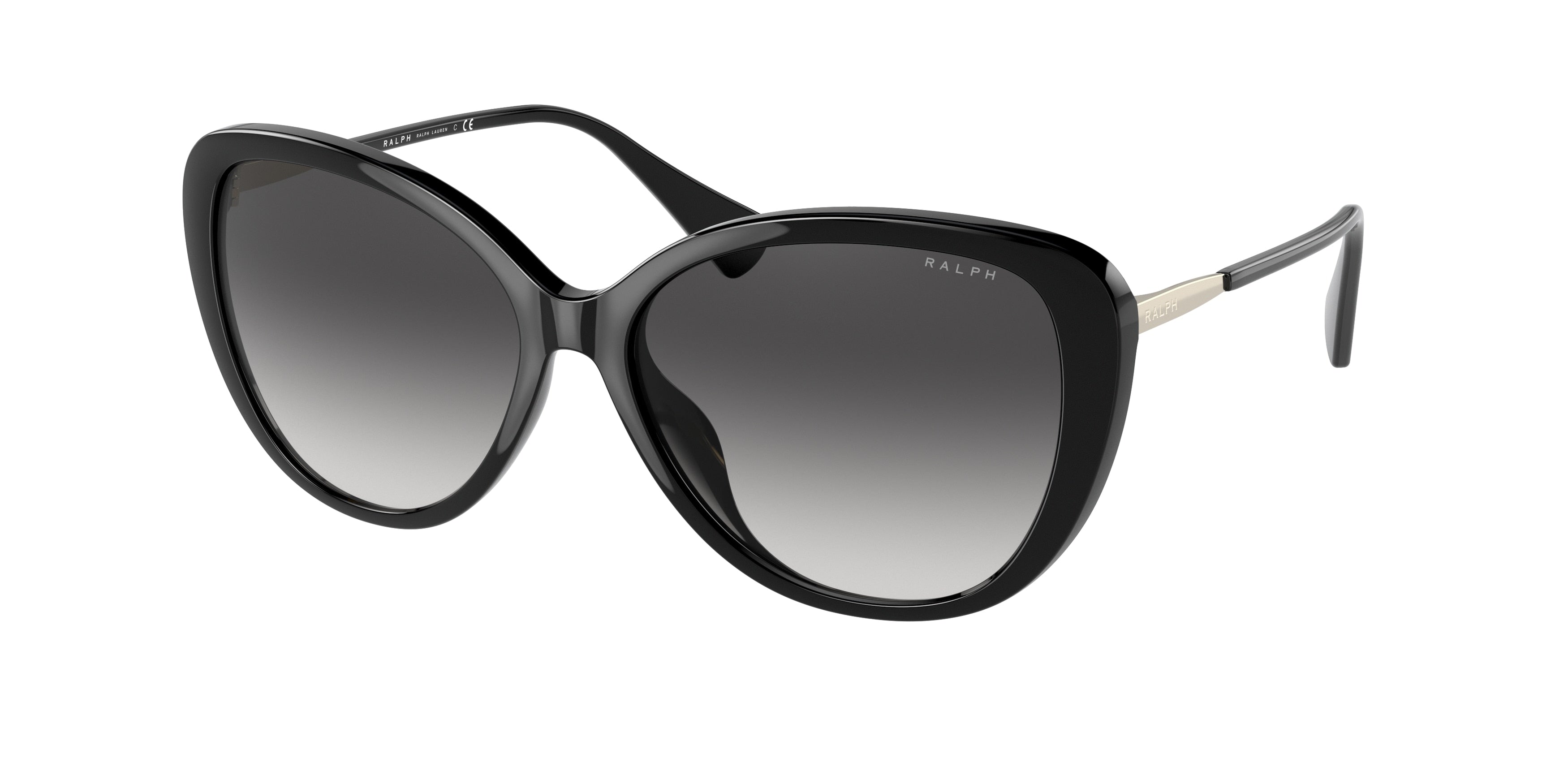 Ralph RA5288U Butterfly Sunglasses  50018G-Shiny Black 57-140-15 - Color Map Black