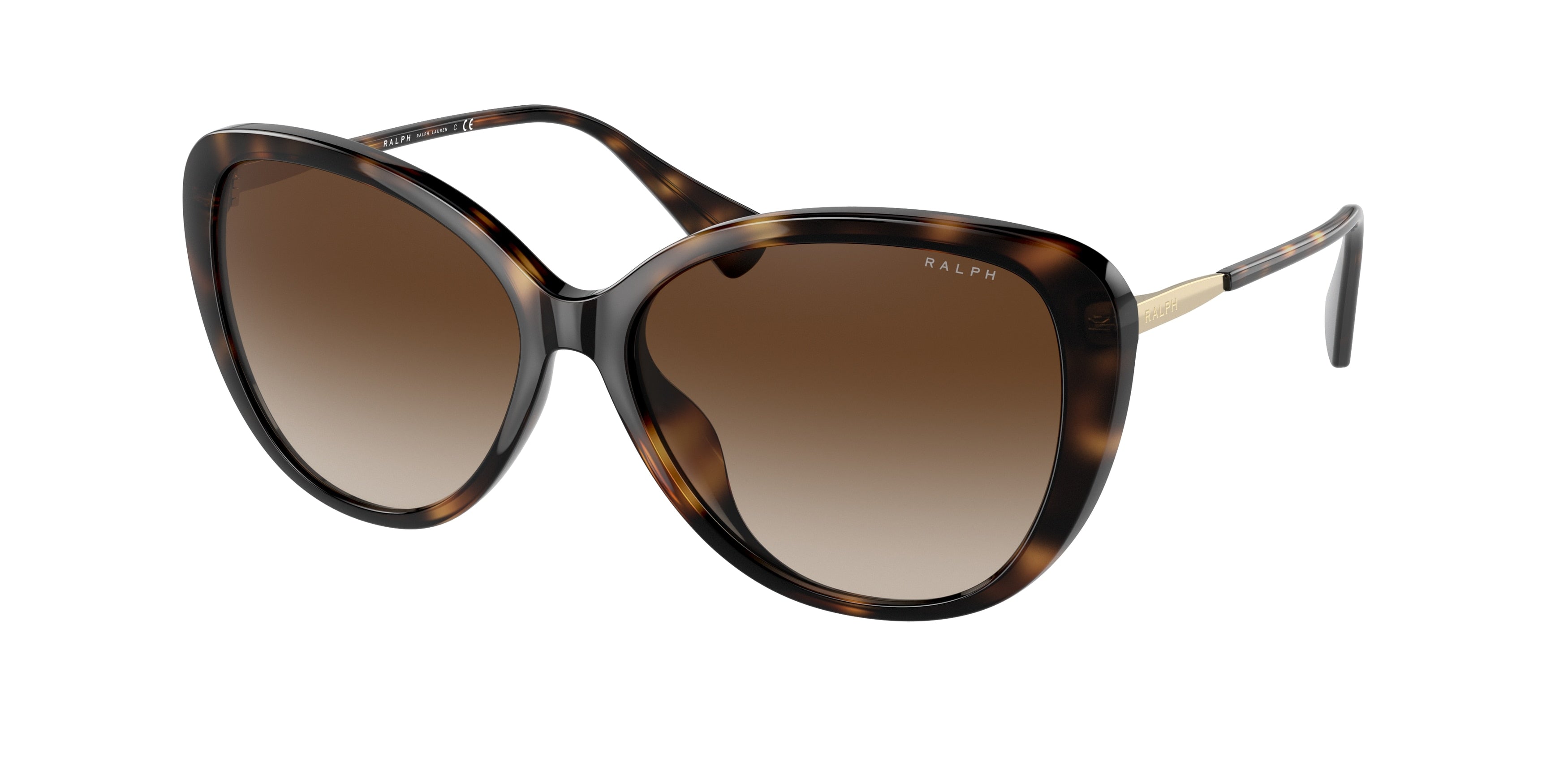 Ralph RA5288U Butterfly Sunglasses  500313-Shiny Dark Havana 57-140-15 - Color Map Brown