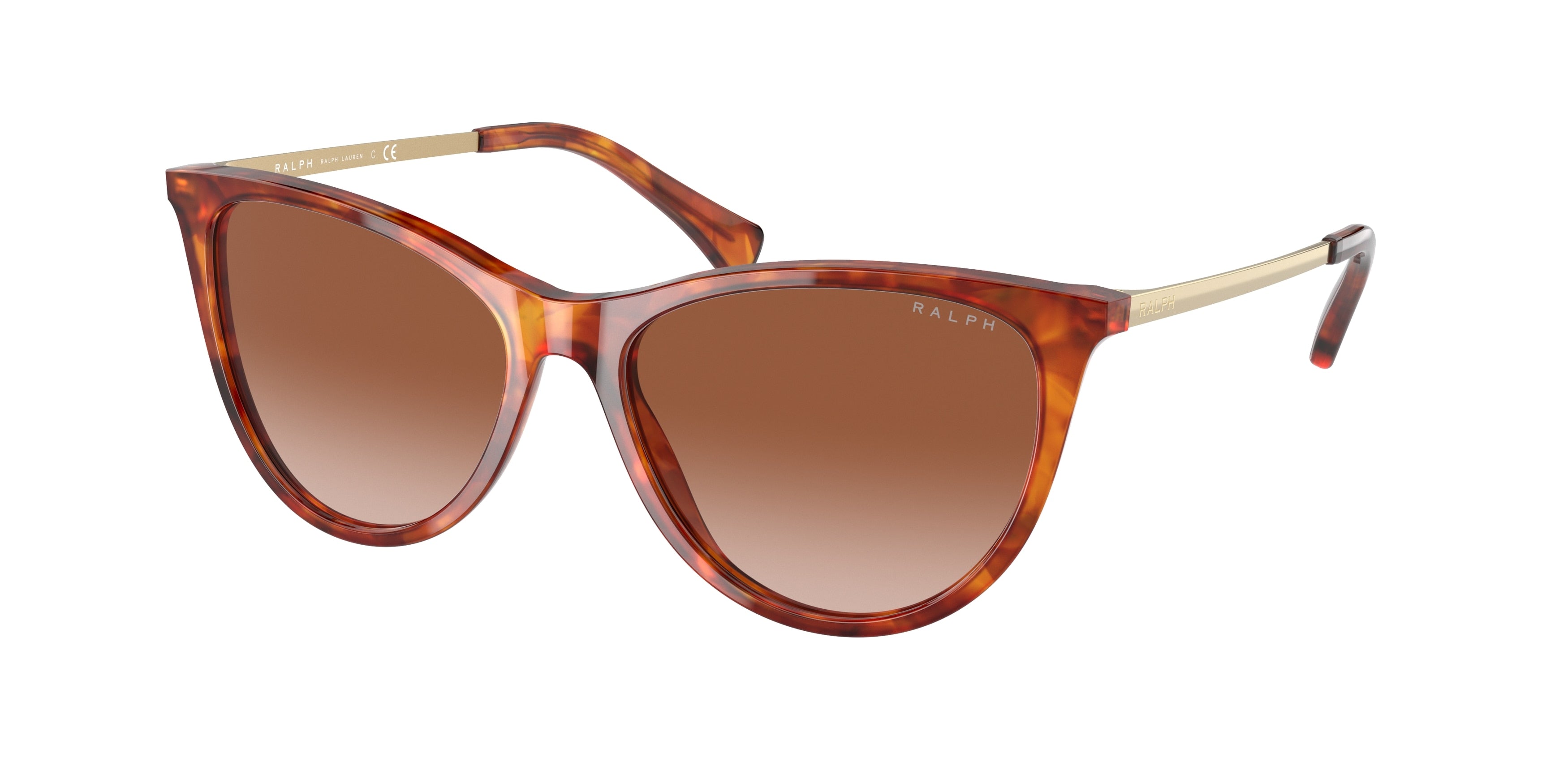 Ralph RA5290 Cat Eye Sunglasses  601113-Shiny Havana Orange 55-140-16 - Color Map Orange