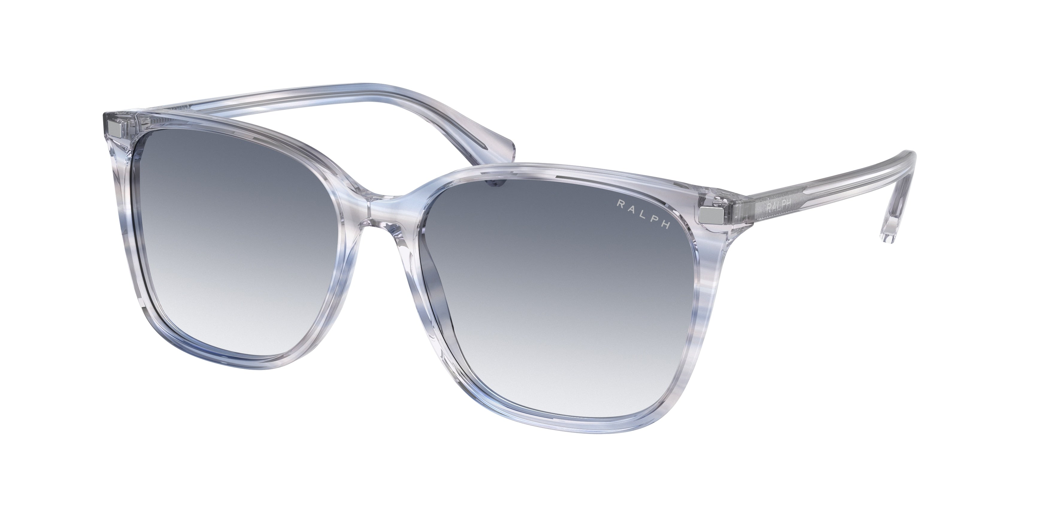Ralph VVCV RA5293 Square Sunglasses  6035X0-Shiny Striped Blue Brown 56-145-16 - Color Map Blue