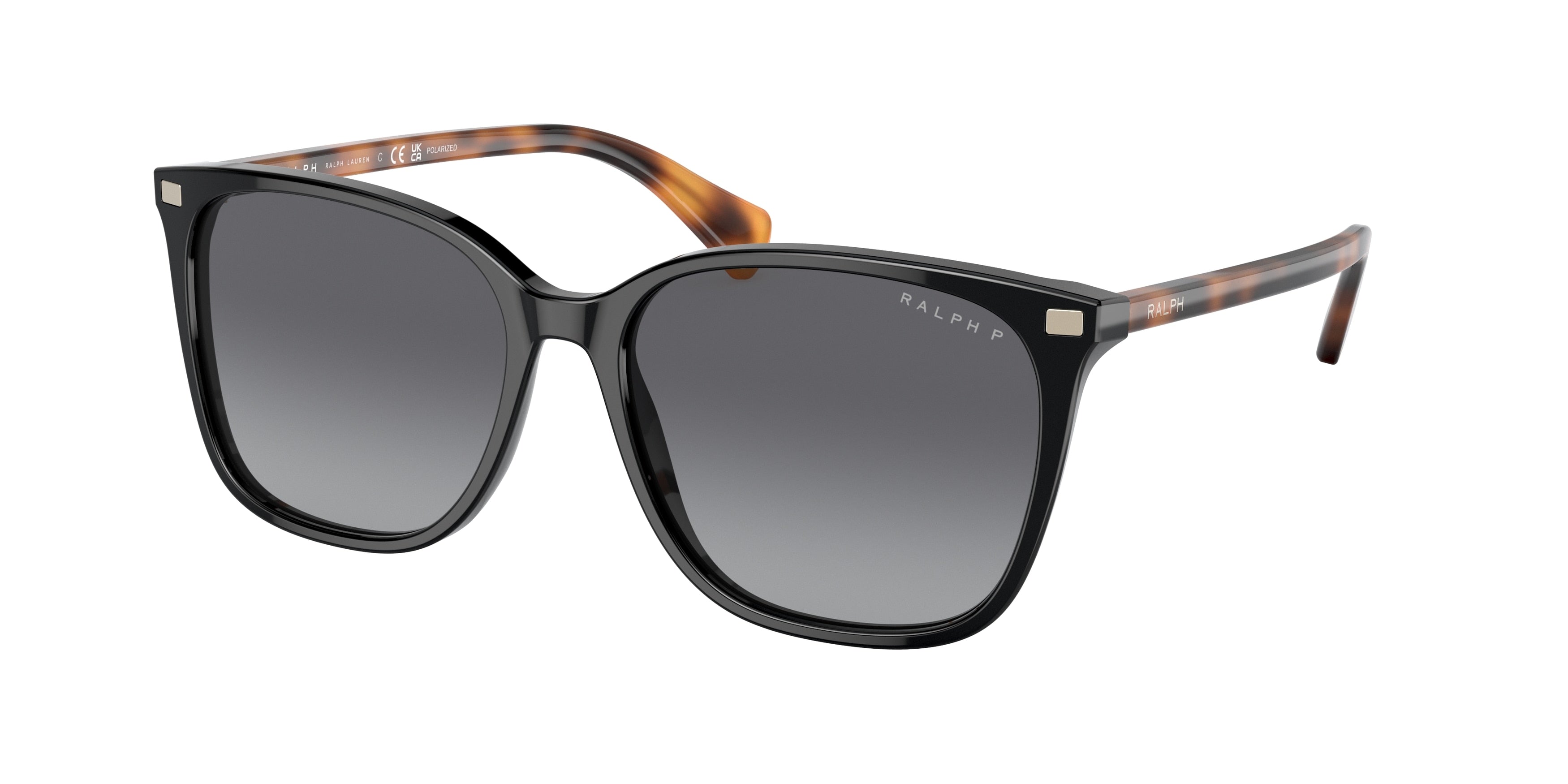 Ralph VVCV RA5293 Square Sunglasses  6037T3-Shiny Black 56-145-16 - Color Map Black