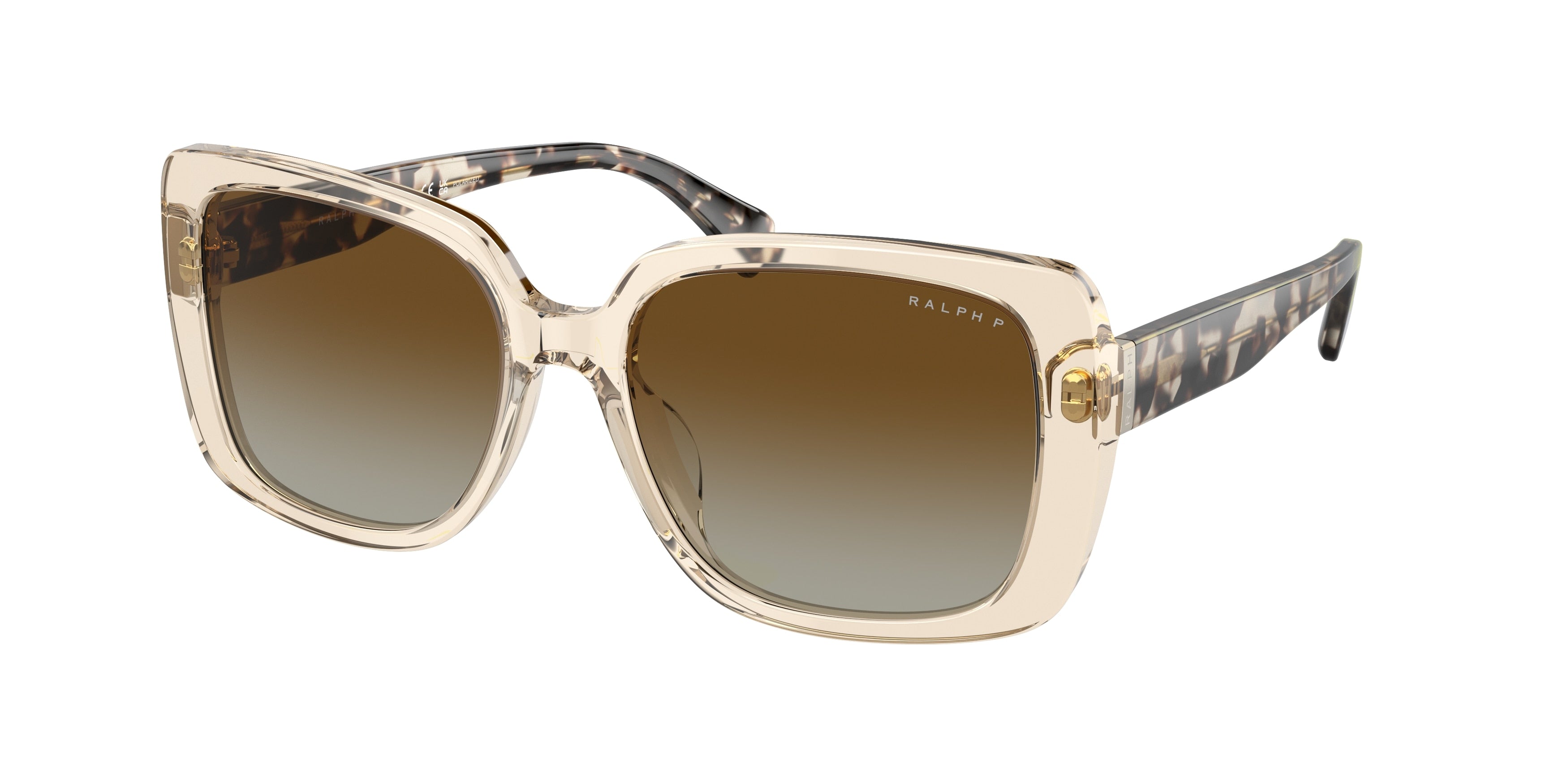 Ralph RA5298U Rectangle Sunglasses  6072T5-Transparent Light Brown 55-145-17 - Color Map Brown