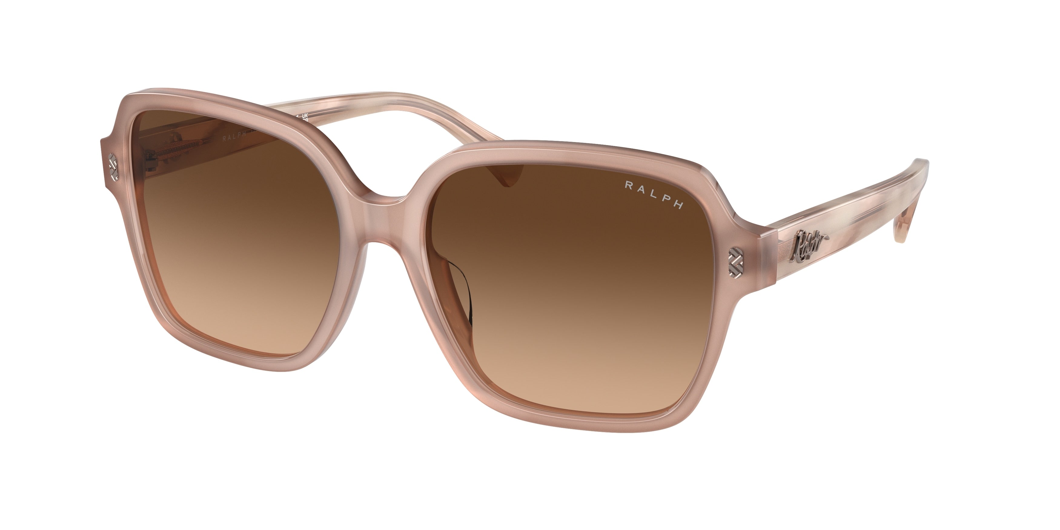 Ralph RA5304U Square Sunglasses  611474-Shiny Opal Rose Beige 57-145-16 - Color Map Brown