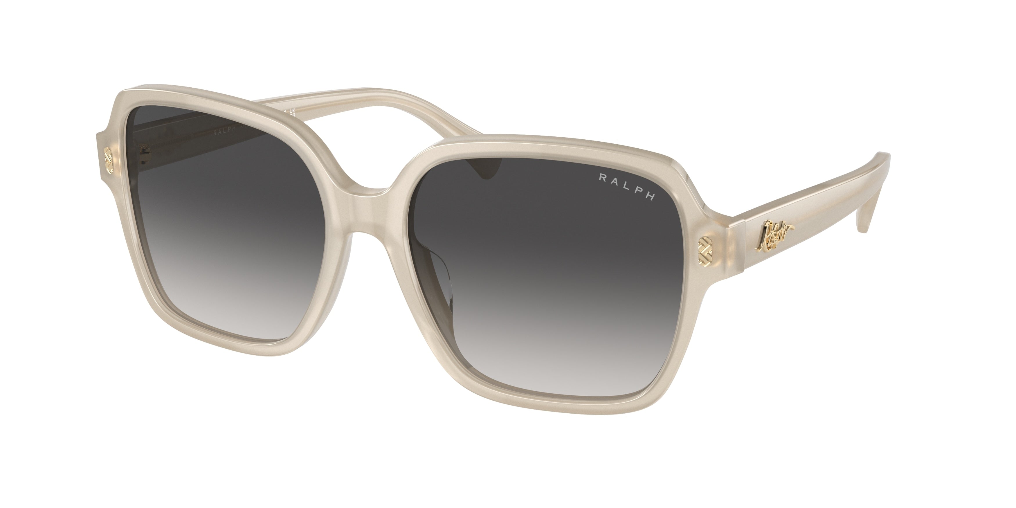 Ralph RA5304U Square Sunglasses  61618G-Shiny Opal Cream 57-145-16 - Color Map Brown