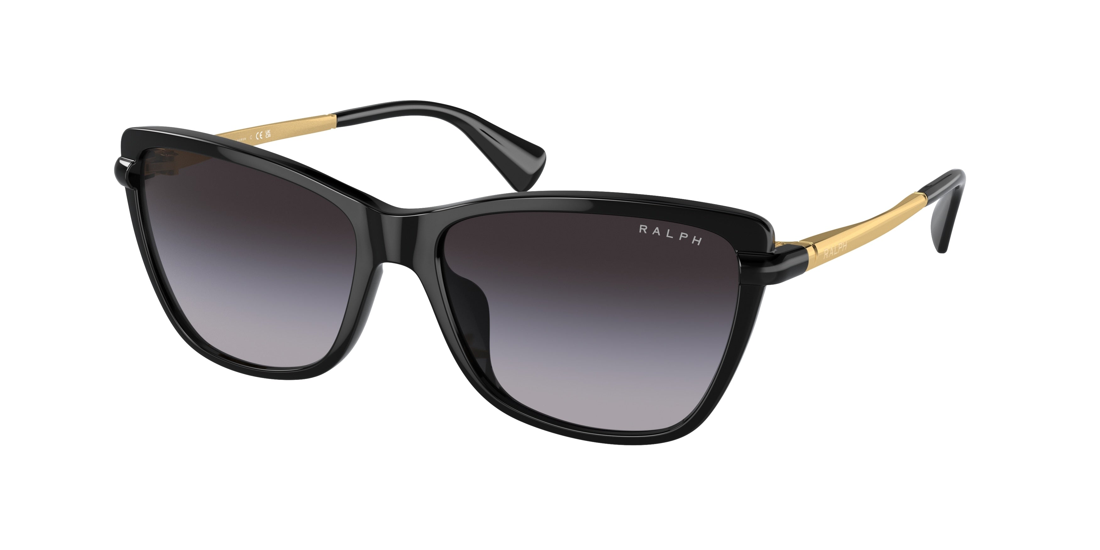 Ralph RA5308U Cat Eye Sunglasses  50018G-Shiny Black 57-140-16 - Color Map Black