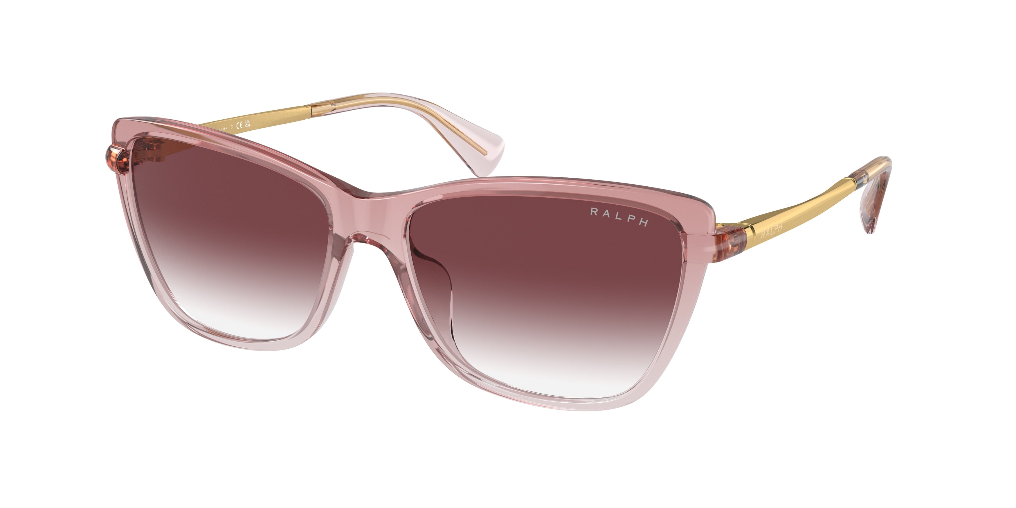 Ralph RA5308U Cat Eye Sunglasses  61258H-Shiny Transparent Rose 57-140-16 - Color Map Pink