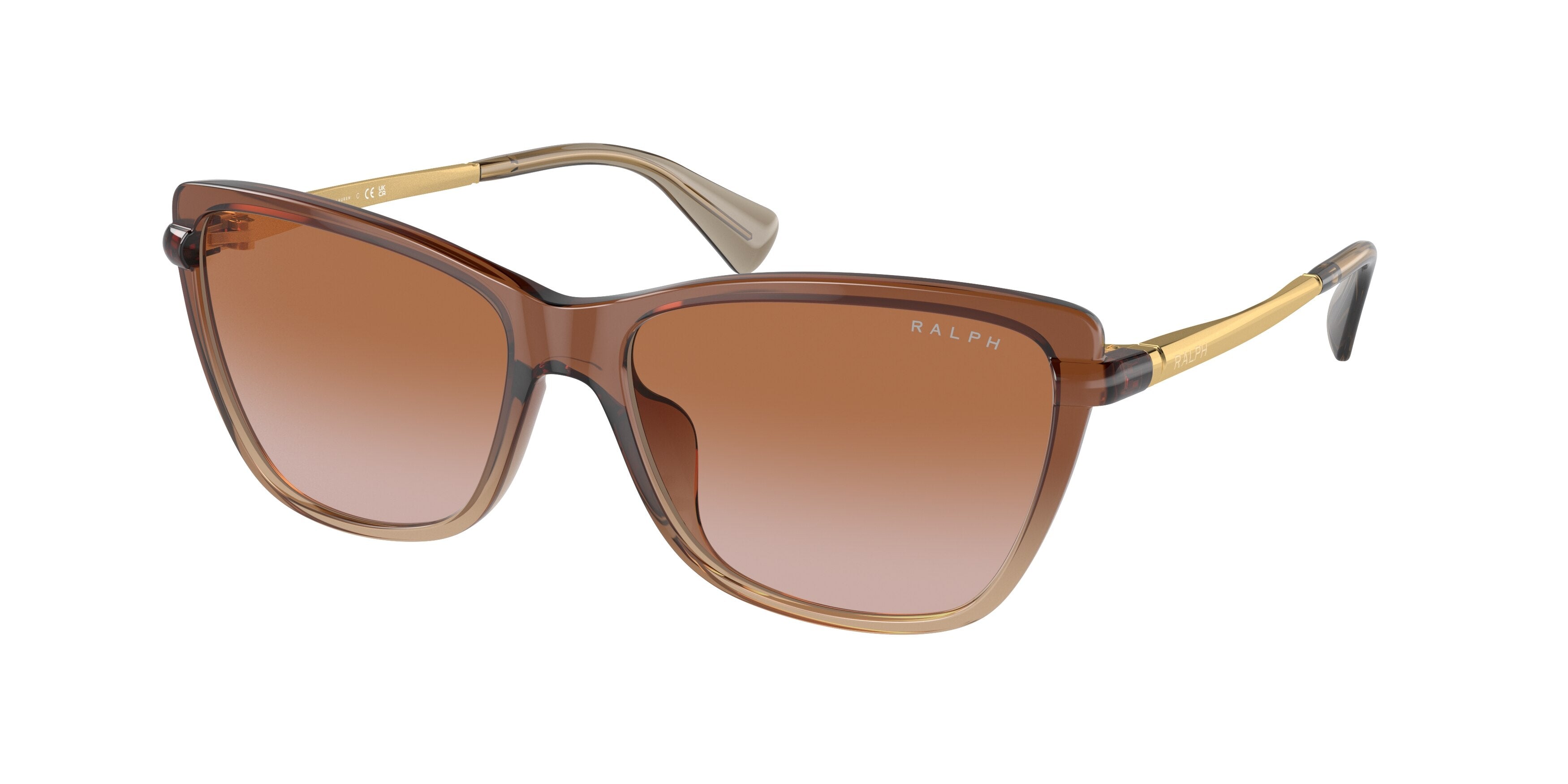 Ralph RA5308U Cat Eye Sunglasses  613313-Shiny Transparent Brown 57-140-16 - Color Map Brown