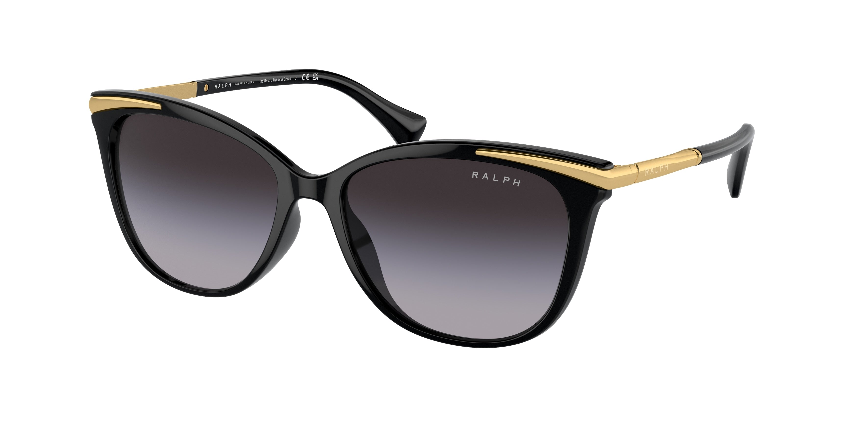 Ralph RA5309U Square Sunglasses  50018G-Shiny Black 55-140-16 - Color Map Black