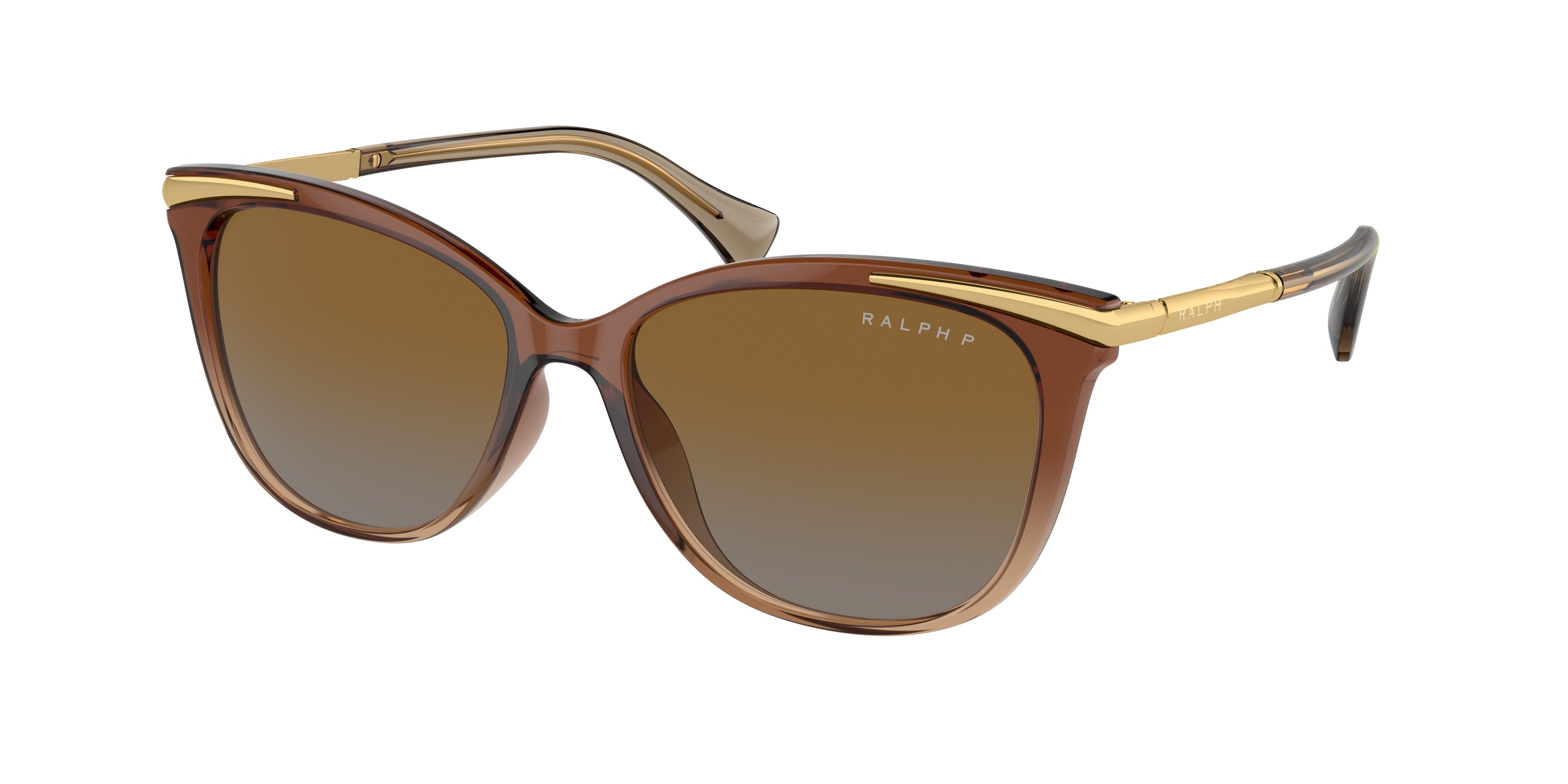 Ralph RA5309U Square Sunglasses  6133T5-Transparent Light Brown 55-140-16 - Color Map Brown