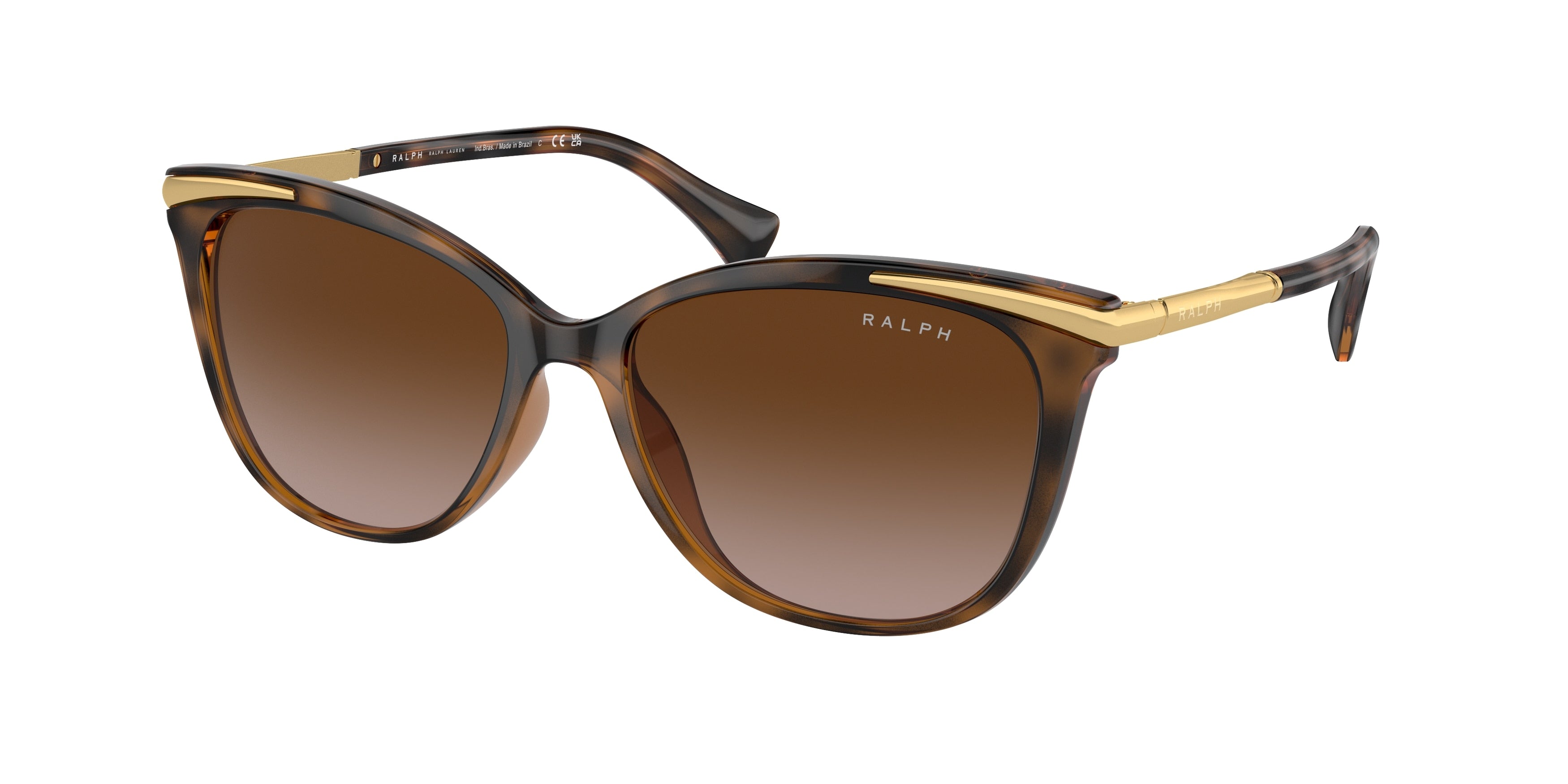 Ralph RA5309U Square Sunglasses  614913-Shiny Dark Havana 55-140-16 - Color Map Tortoise