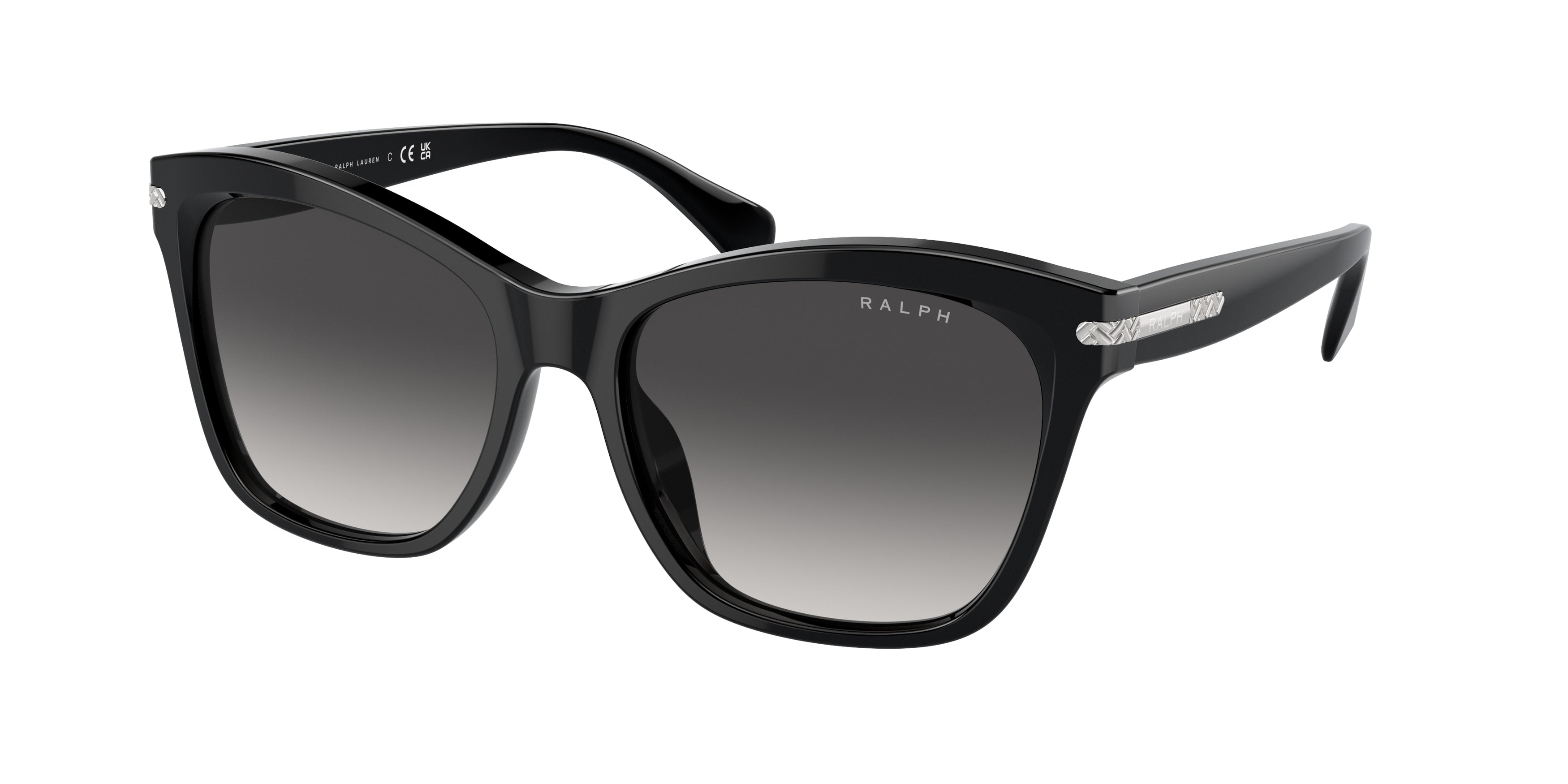 Ralph RA5310U Square Sunglasses  50018G-Shiny Black 56-145-17 - Color Map Black