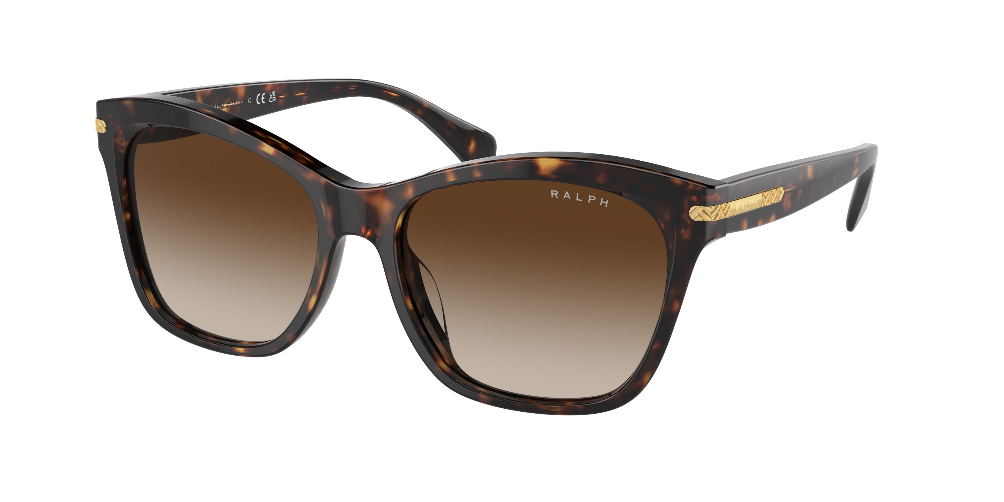 Ralph RA5310U Square Sunglasses  500313-Shiny Dark Havana 56-145-17 - Color Map Tortoise