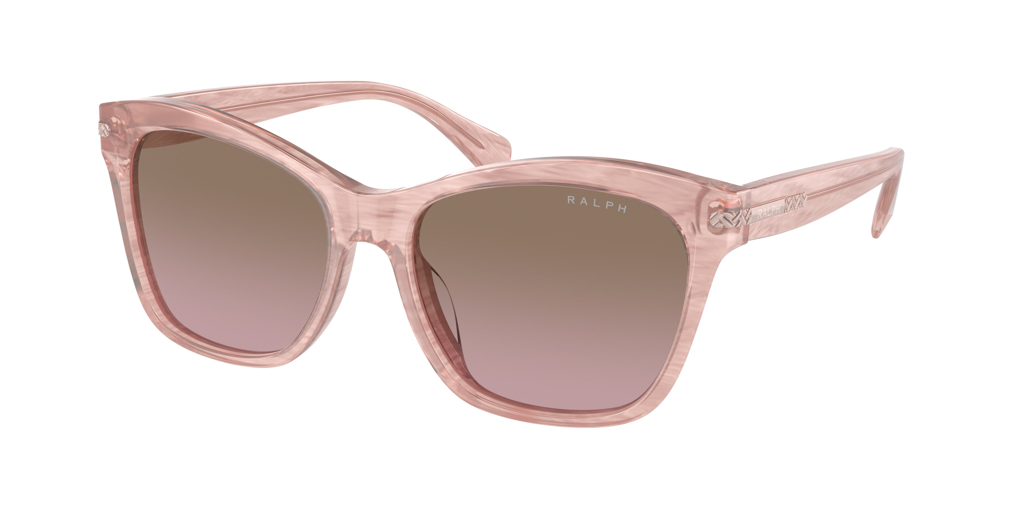 Ralph RA5310U Square Sunglasses  615314-Shiny Striped Rose 56-145-17 - Color Map Pink