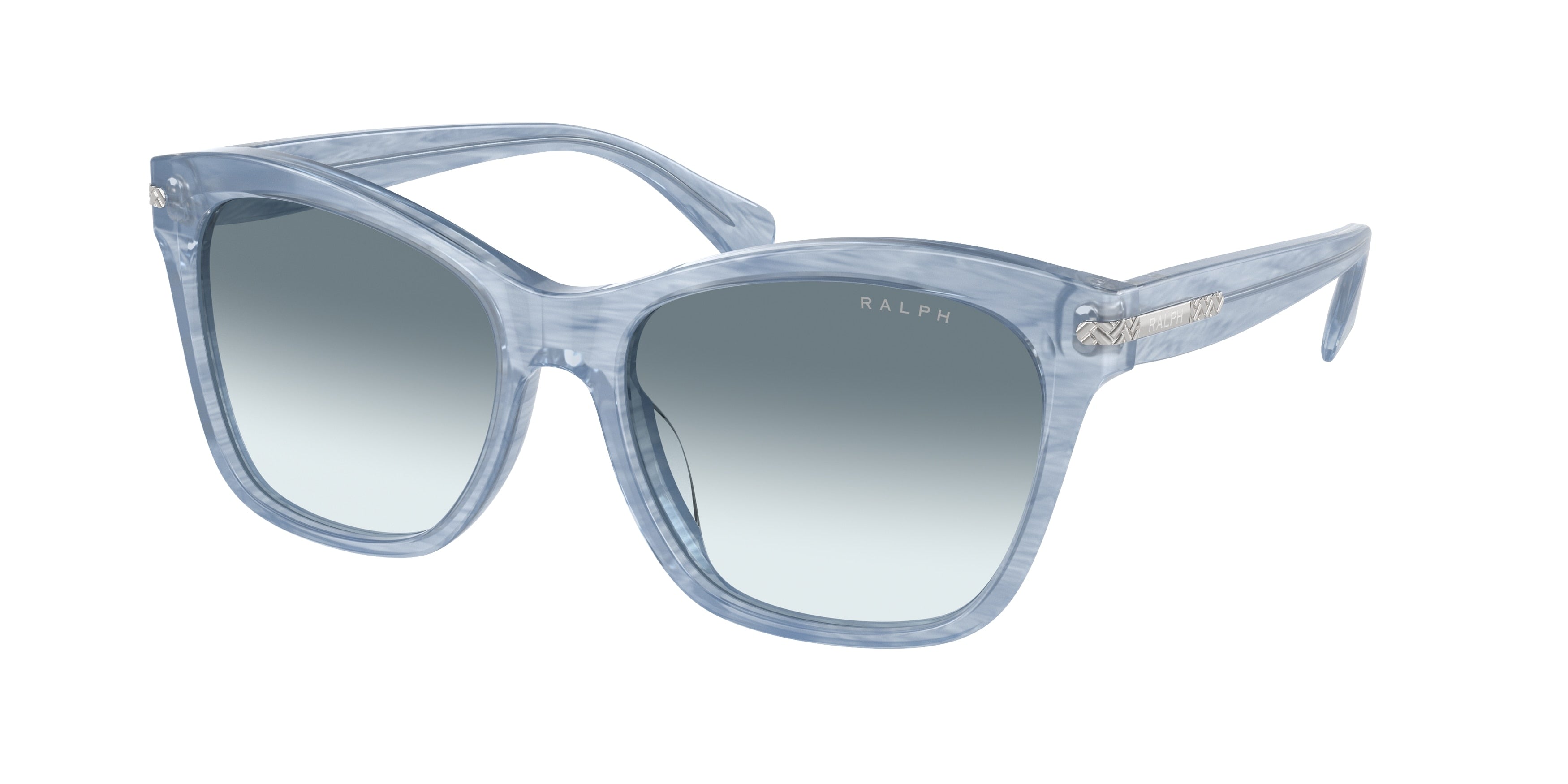 Ralph RA5310U Square Sunglasses  615619-Shiny Striped Blue 56-145-17 - Color Map Blue