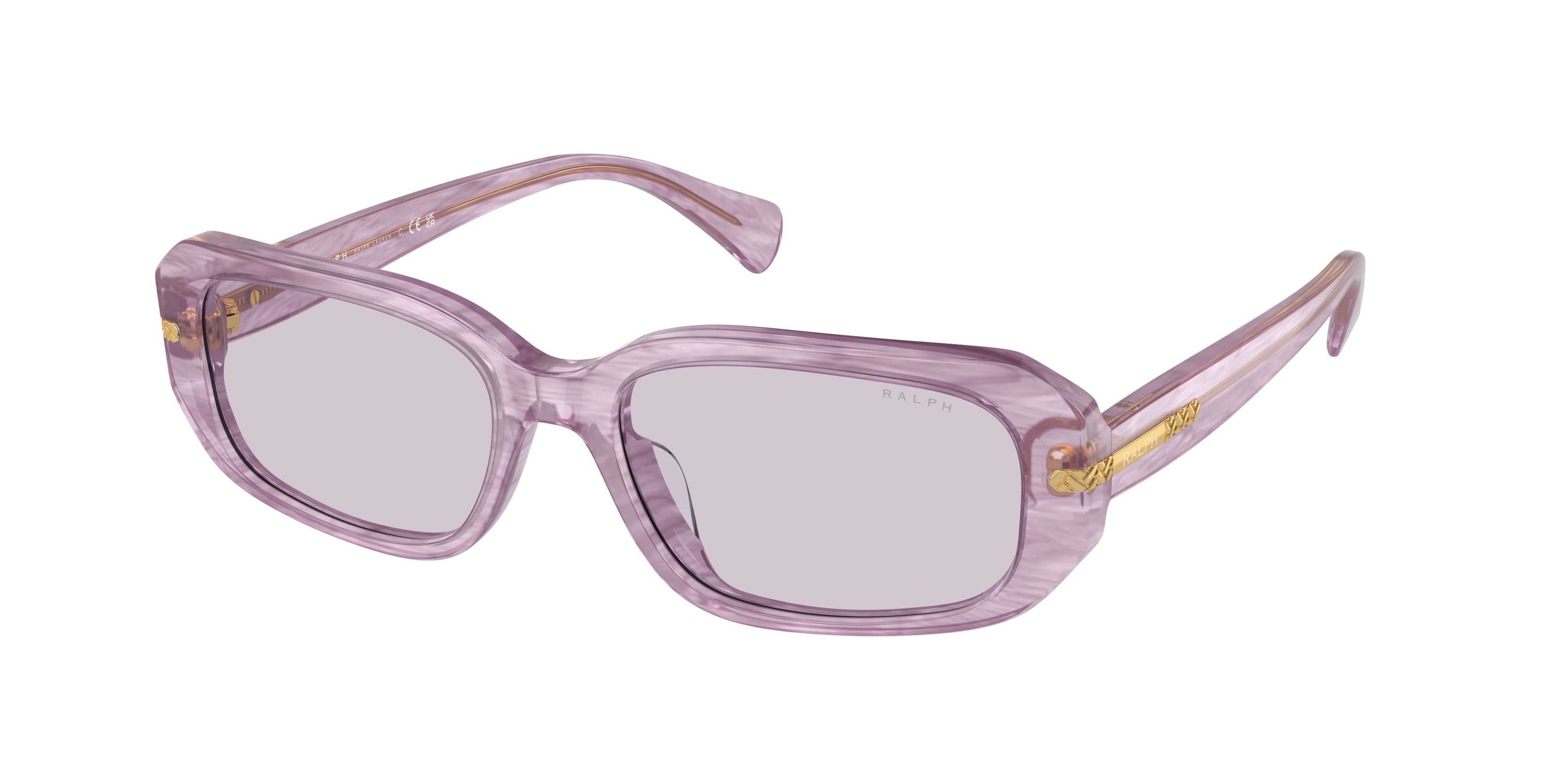 Ralph RA5311U Oval Sunglasses  615269-Shiny Striped Lillac 54-145-17 - Color Map Violet
