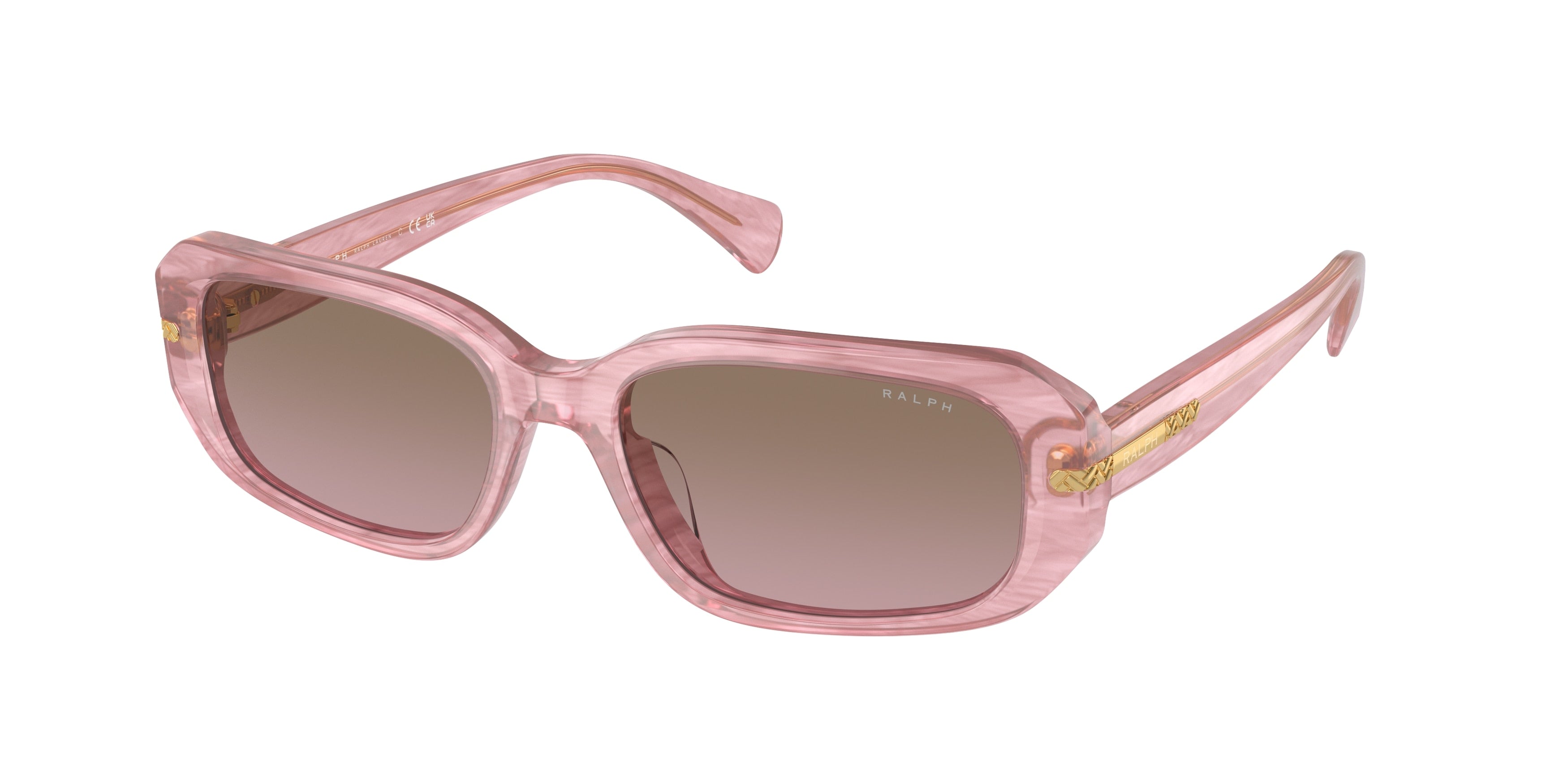 Ralph RA5311U Oval Sunglasses  619914-Shiny Striped Rose 54-145-17 - Color Map Pink