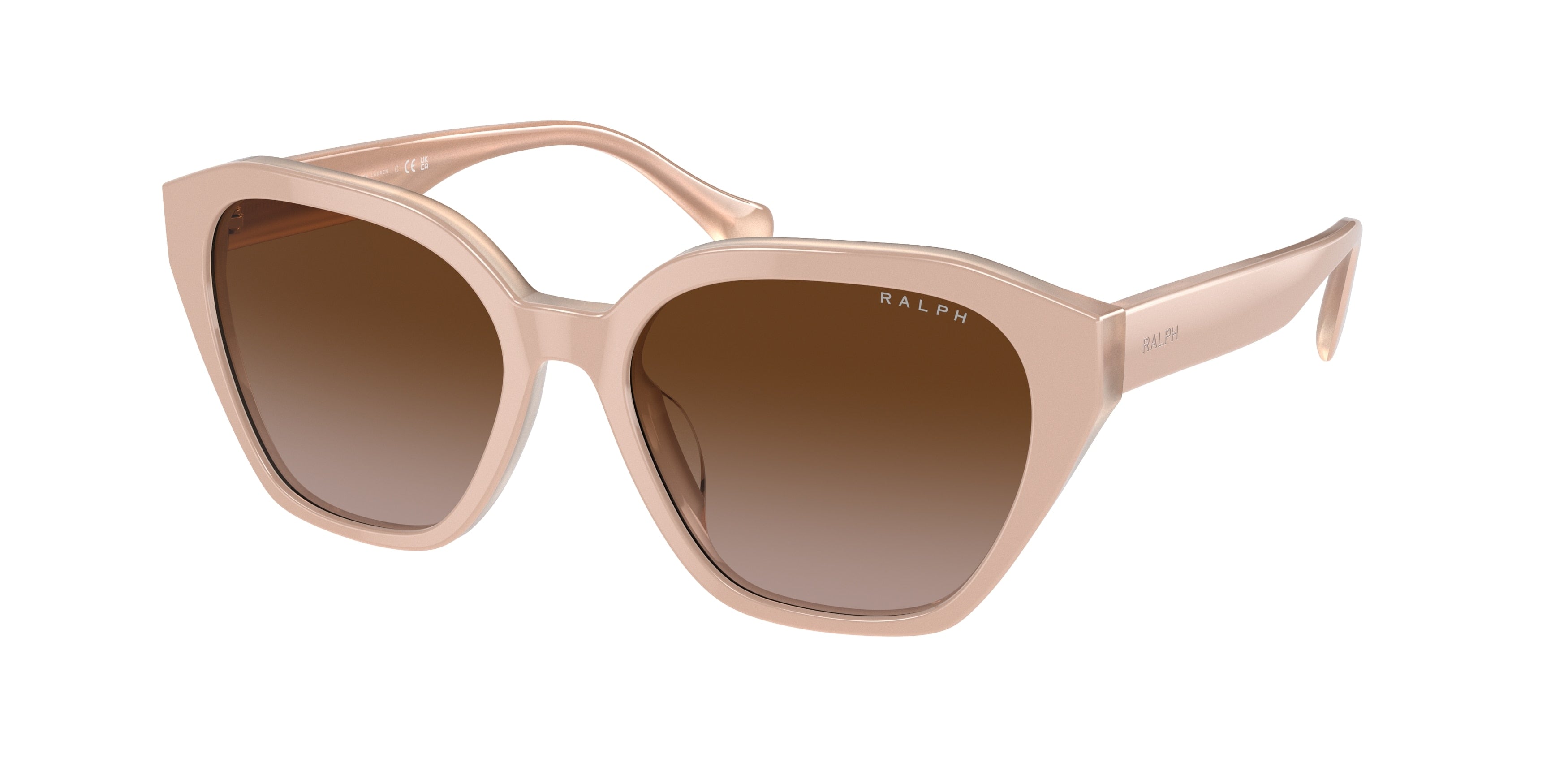 Ralph RA5315U Cat Eye Sunglasses  606313-Shiny Beige On Milky Beige 54-145-17 - Color Map Beige