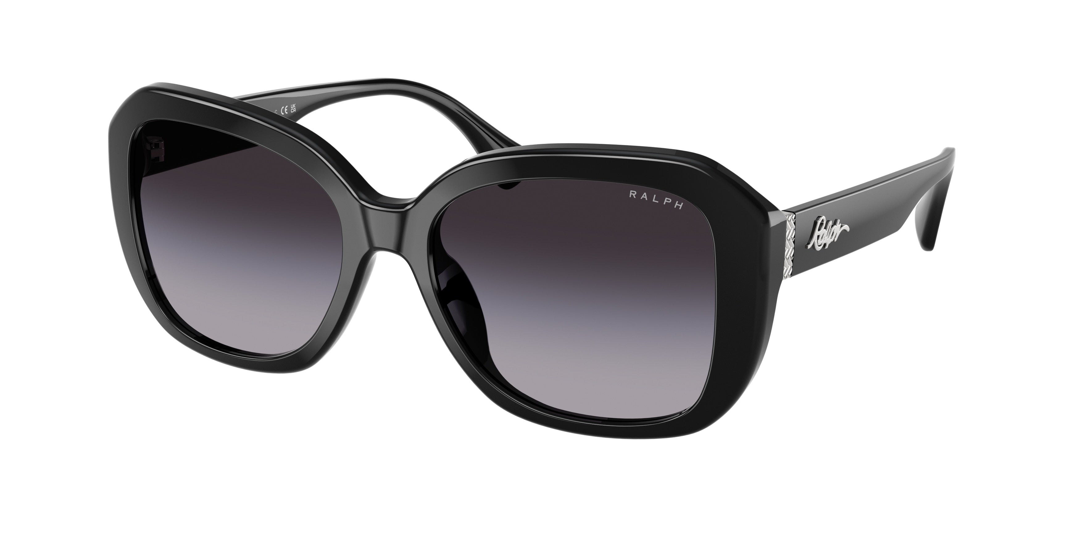 Ralph RA5321U Square Sunglasses  50018G-Shiny Black 56-145-17 - Color Map Black