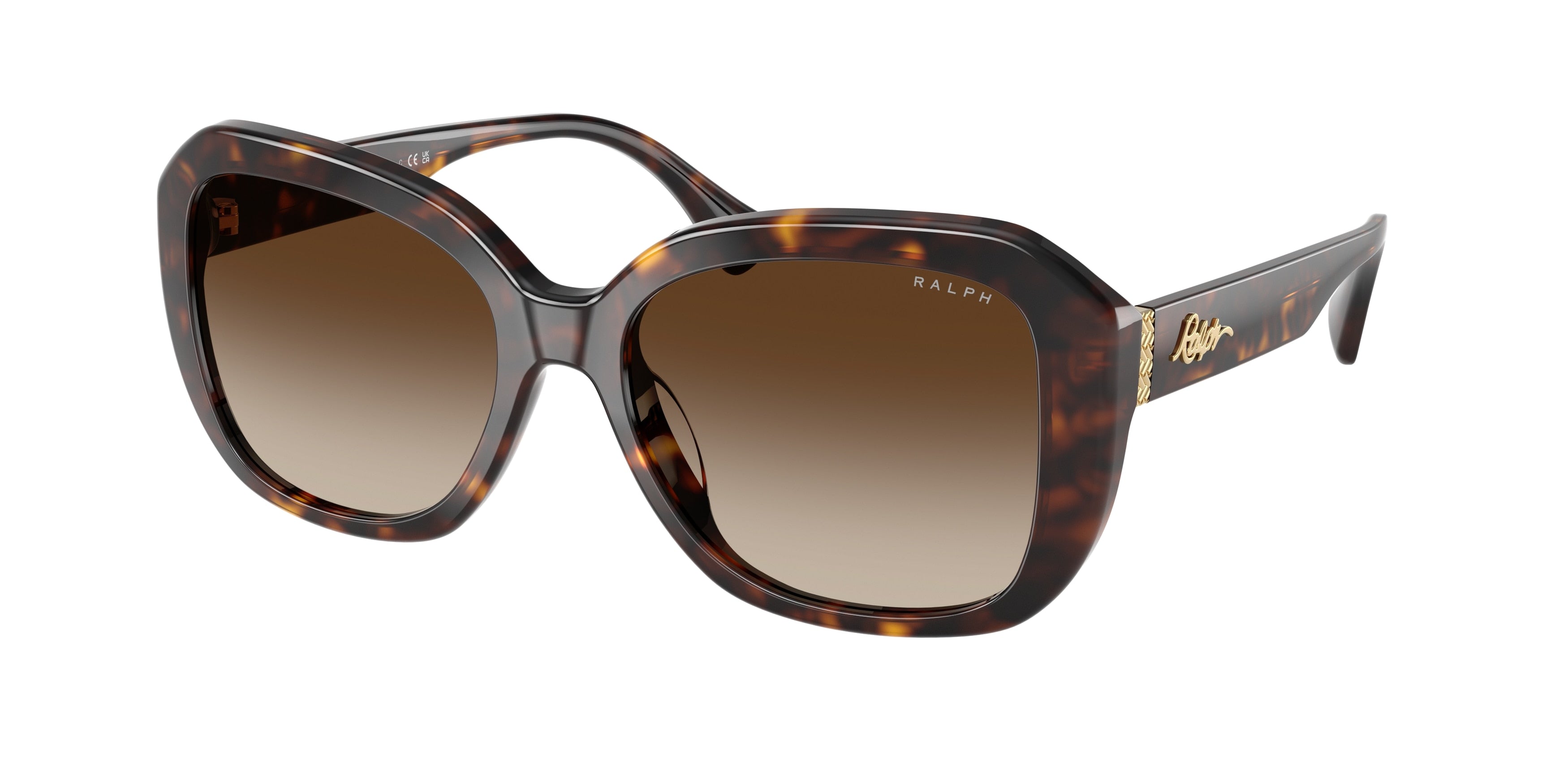 Ralph RA5321U Square Sunglasses  500313-Shiny Brown Havana 56-145-17 - Color Map Brown