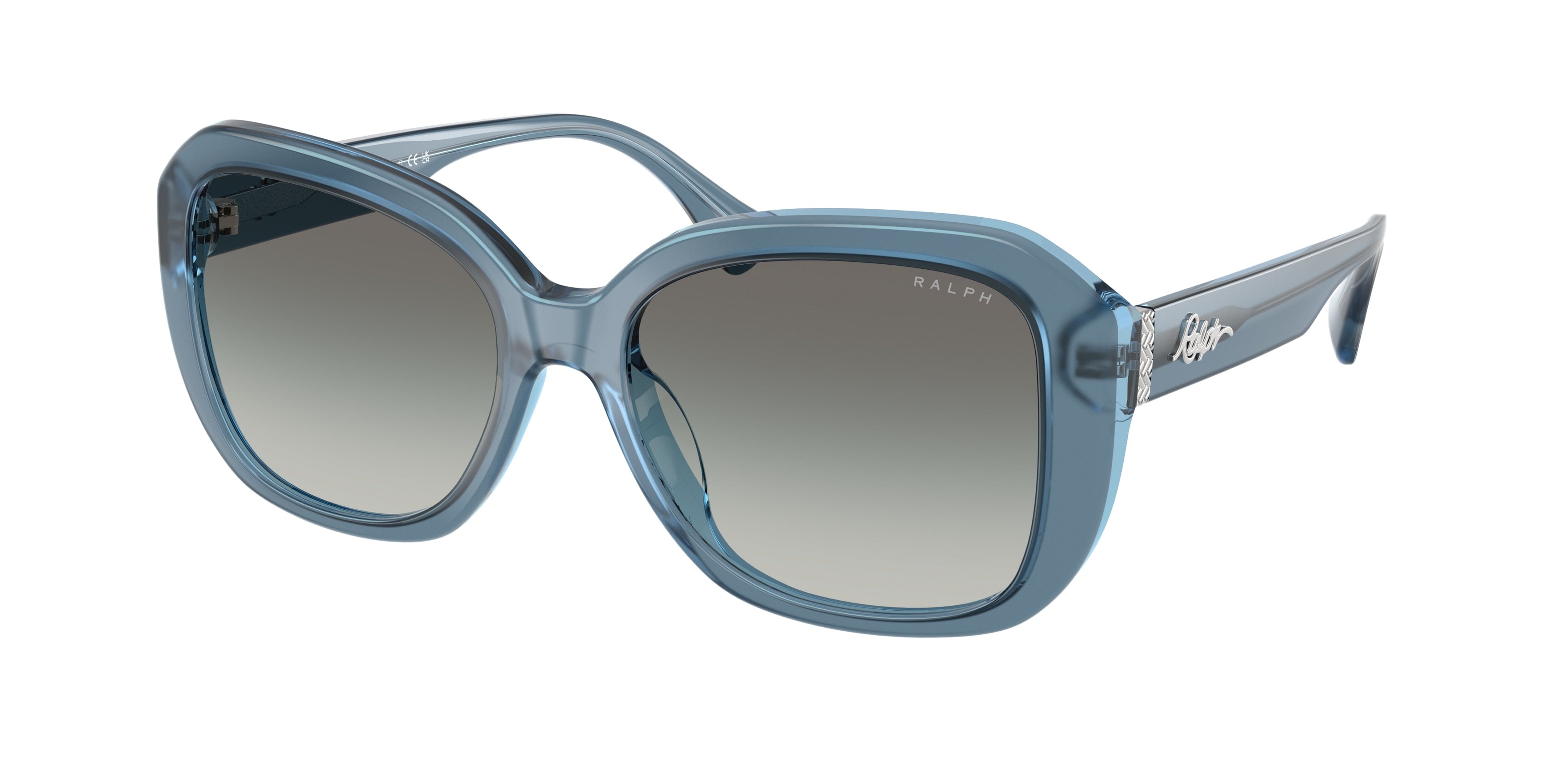 Ralph RA5321U Square Sunglasses  606811-Shiny Transparet Blue Milky 56-145-17 - Color Map Blue
