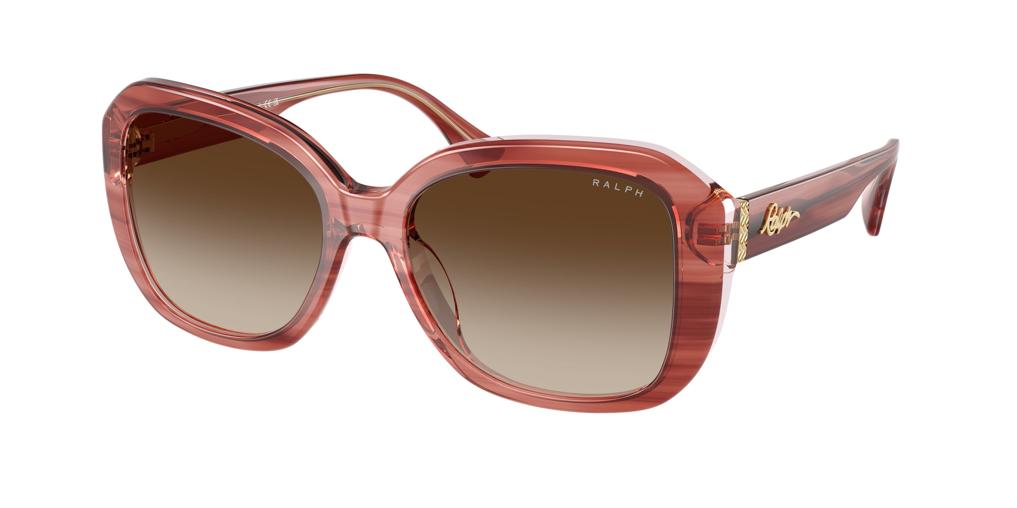 Ralph RA5321U Square Sunglasses  620313-Shiny Milky Red Demi Pink 56-145-17 - Color Map Red