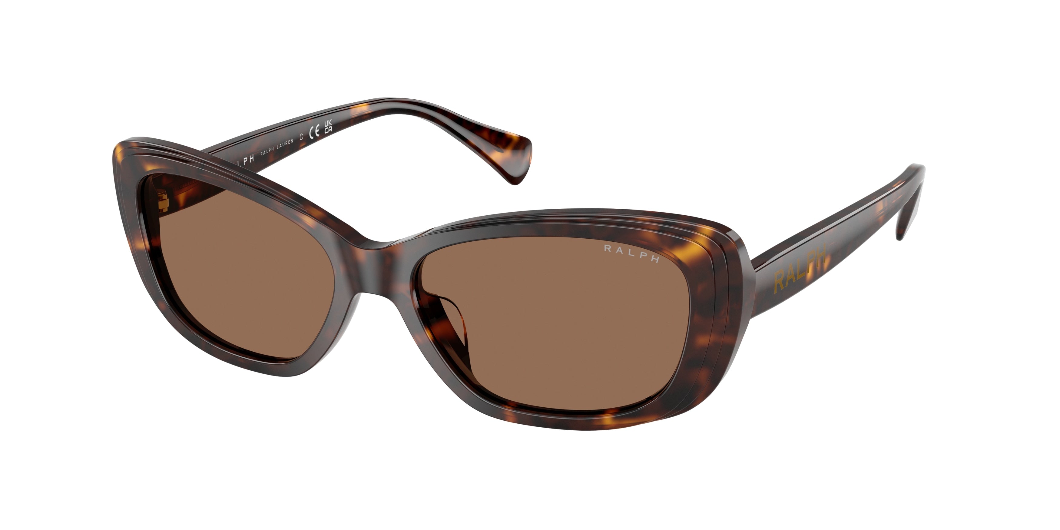 Ralph RA5322U Rectangle Sunglasses  500313-Shiny Dark Havana 55-145-16 - Color Map Tortoise