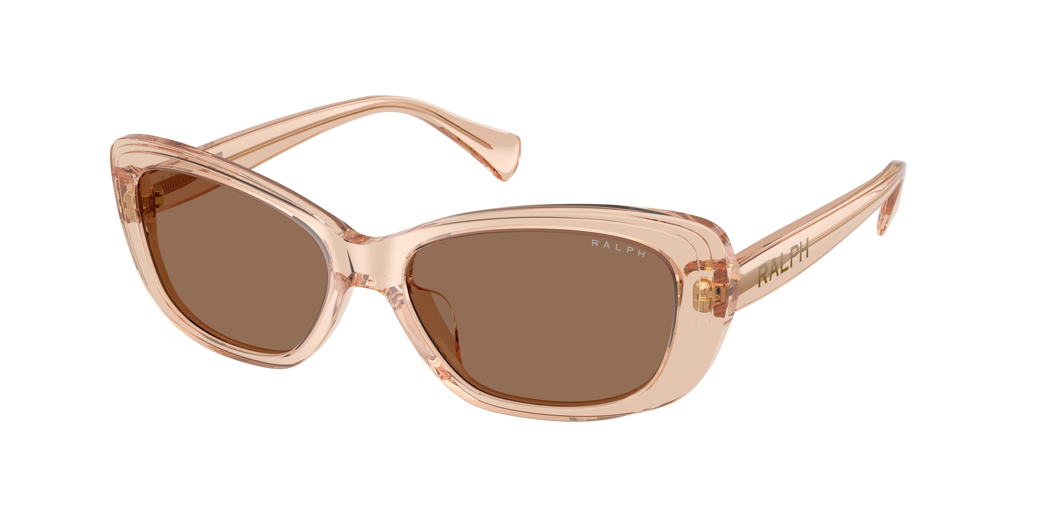 Ralph RA5322U Rectangle Sunglasses  621173-Shiny Light Brown 55-145-16 - Color Map Brown
