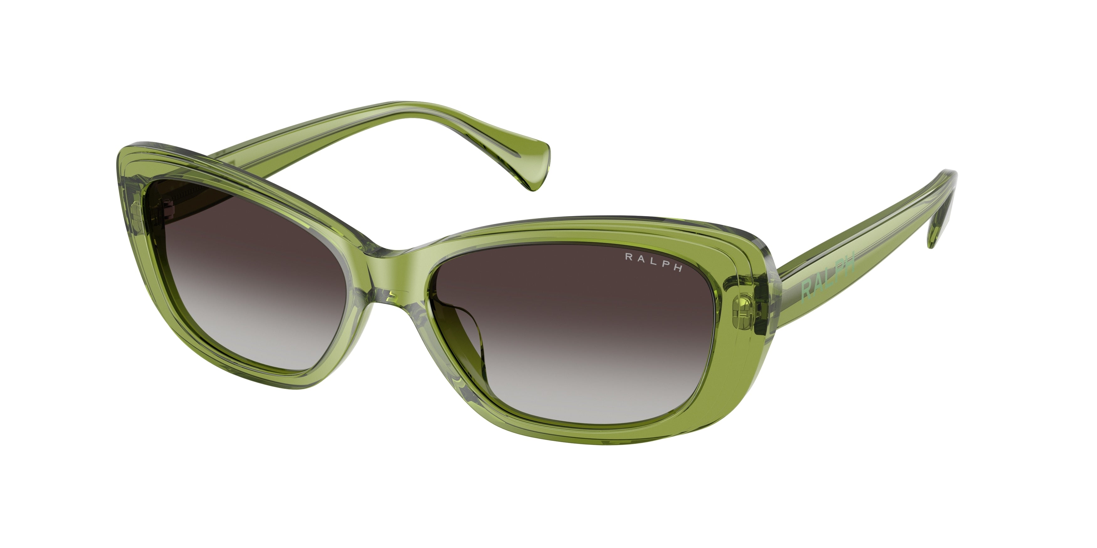 Ralph RA5322U Rectangle Sunglasses  62228G-Shiny Transparent Green 55-145-16 - Color Map Green