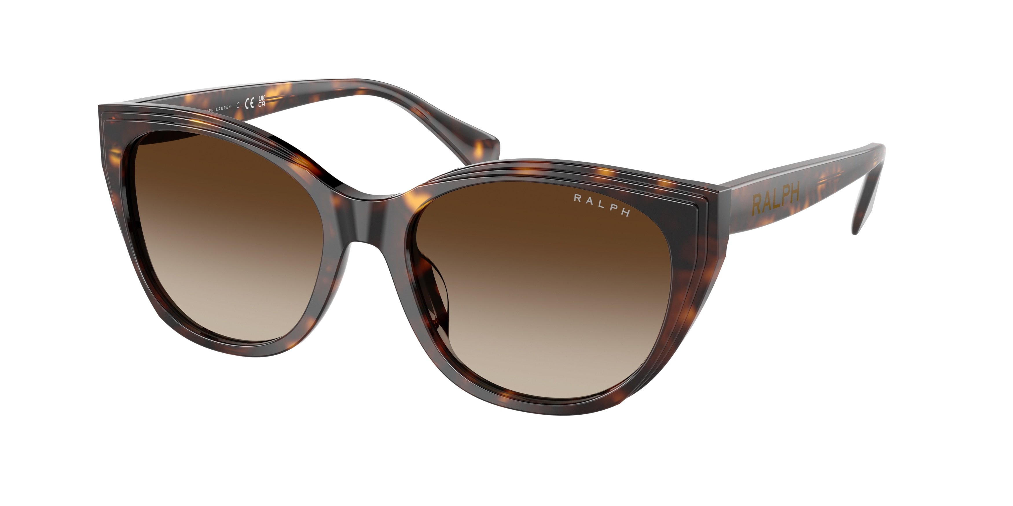 Ralph RA5324U Square Sunglasses  500313-Shiny Dark Havana 56-145-18 - Color Map Tortoise