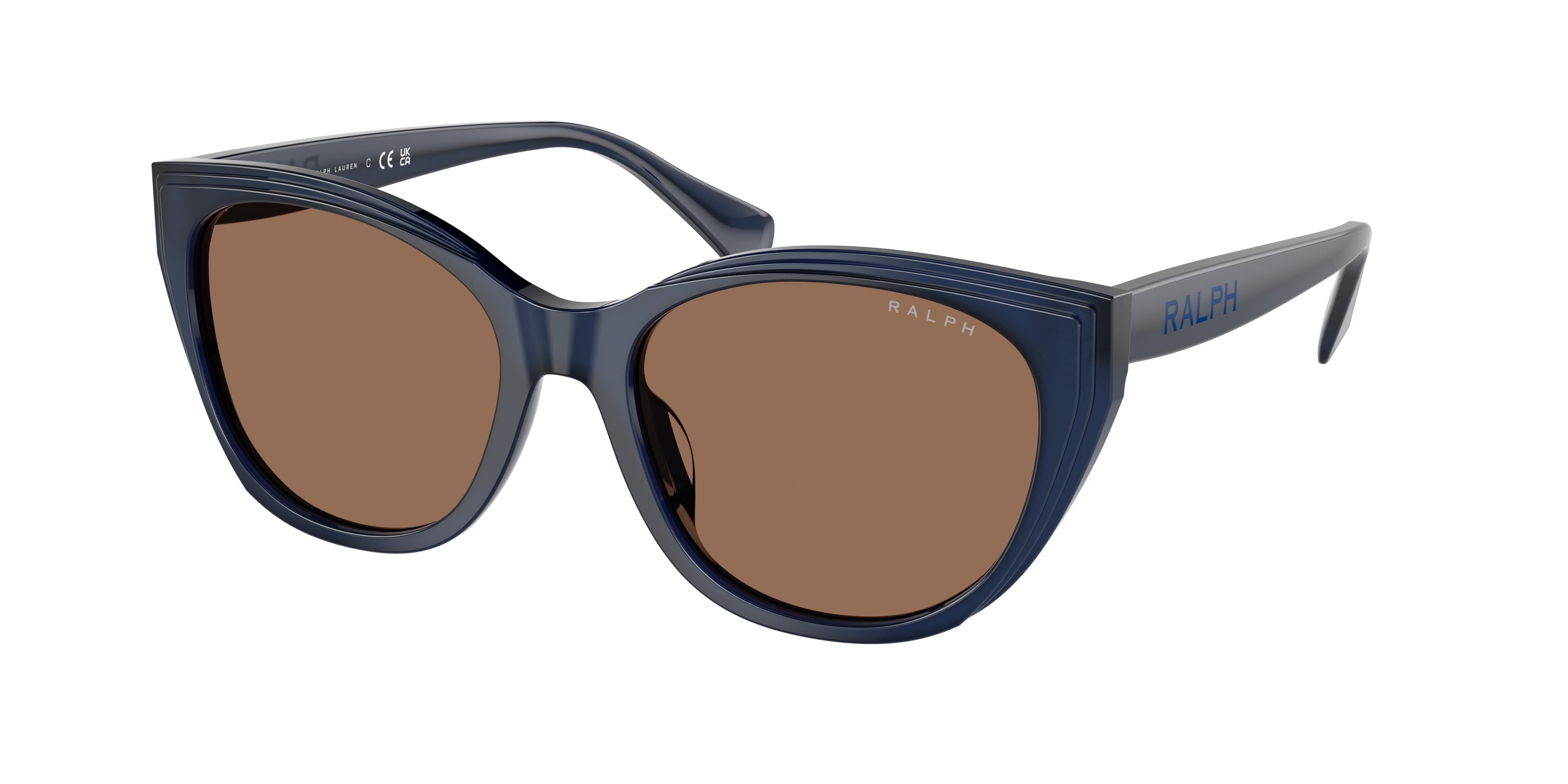 Ralph RA5324U Square Sunglasses  605973-Shiny Transparent Opalescent Blue 56-145-18 - Color Map Blue