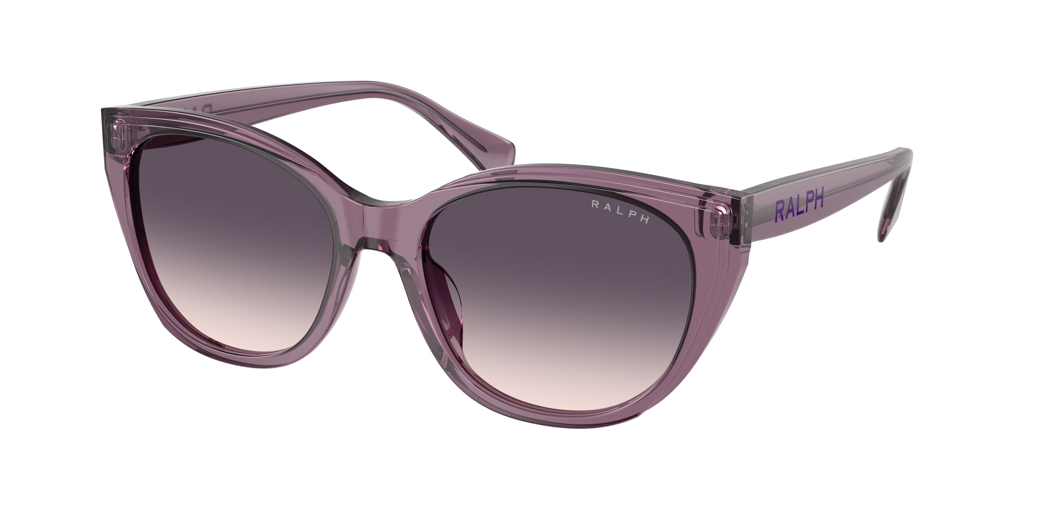 Ralph RA5324U Square Sunglasses  620736-Shiny Transparent Violet 56-145-18 - Color Map Violet