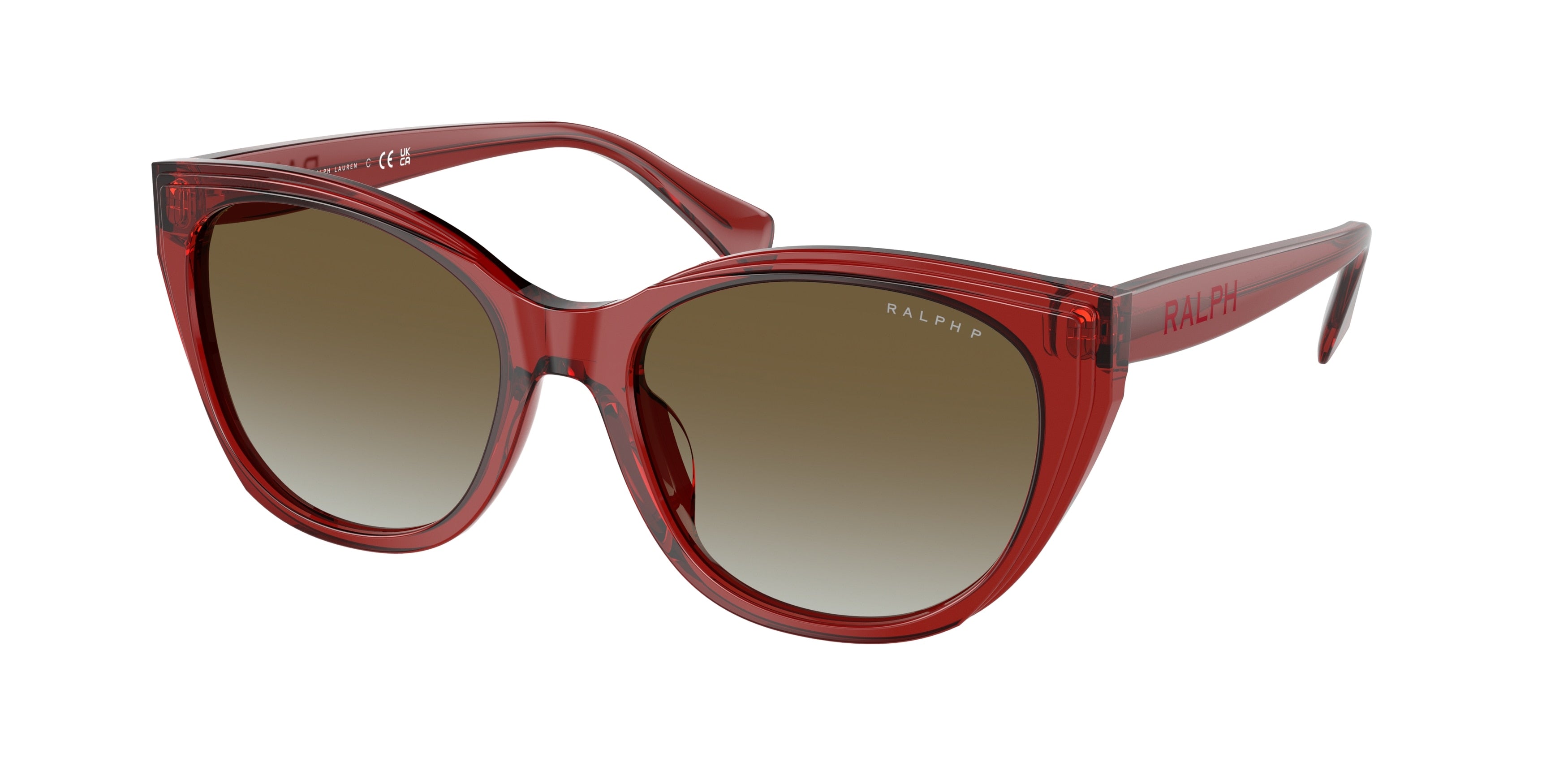 Ralph RA5324U Square Sunglasses  621013-Shiny Transparent Burgundy 56-145-18 - Color Map Violet