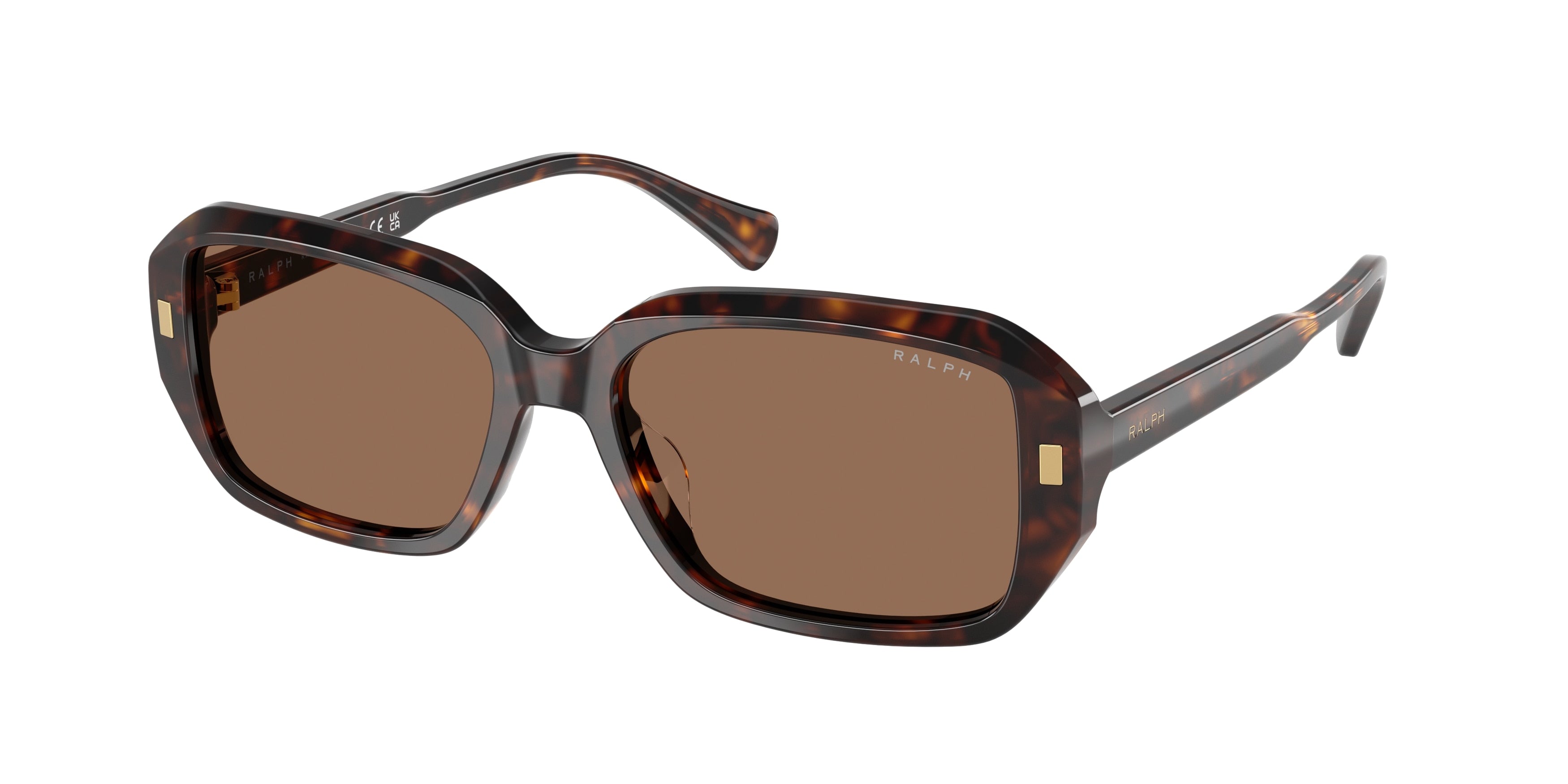 Ralph RA5325U Rectangle Sunglasses  500373-Shiny Dark Havana 55-145-16 - Color Map Tortoise