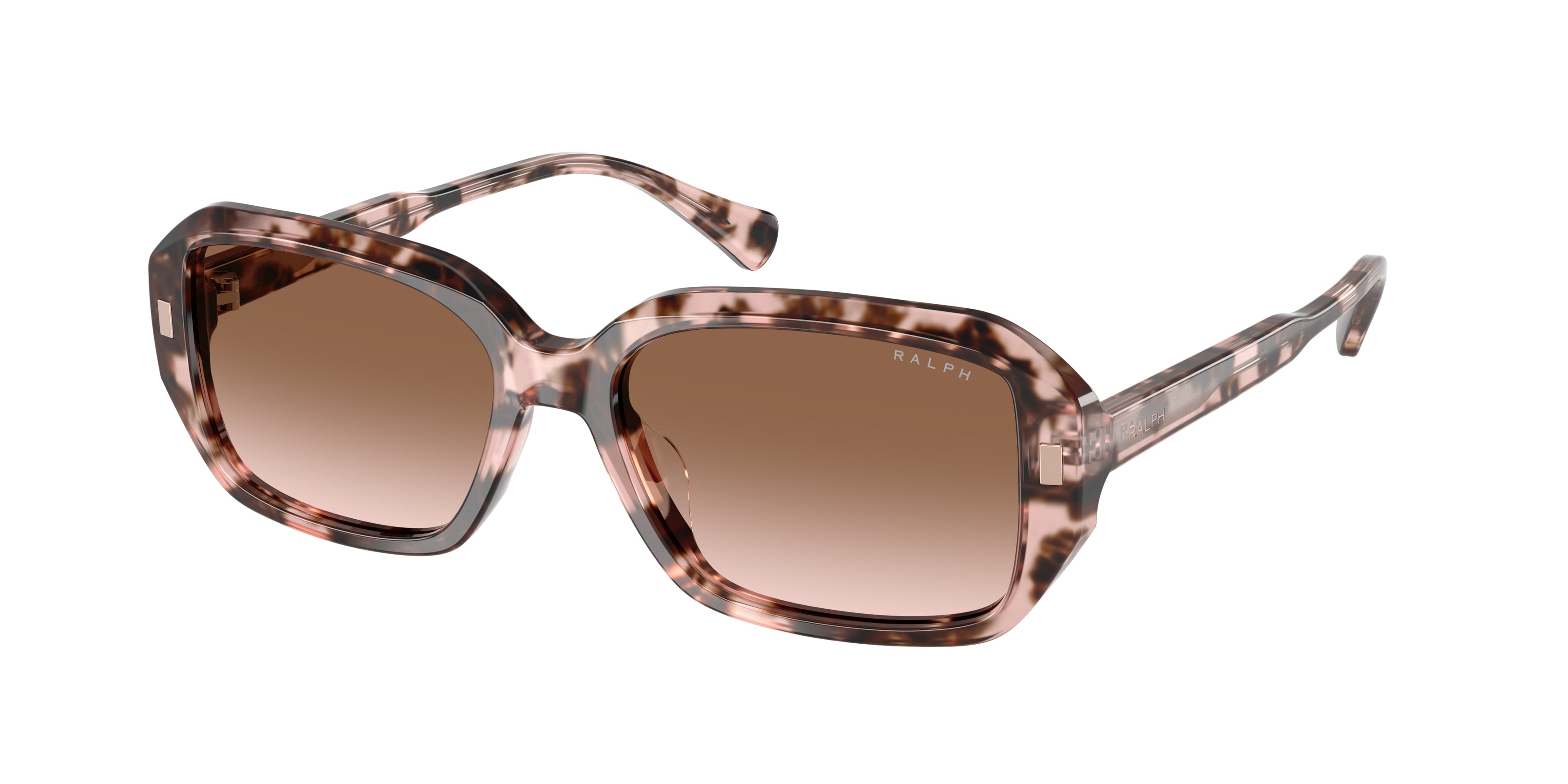 Ralph RA5325U Rectangle Sunglasses  605813-Shiny Rose Havana 55-145-16 - Color Map Pink