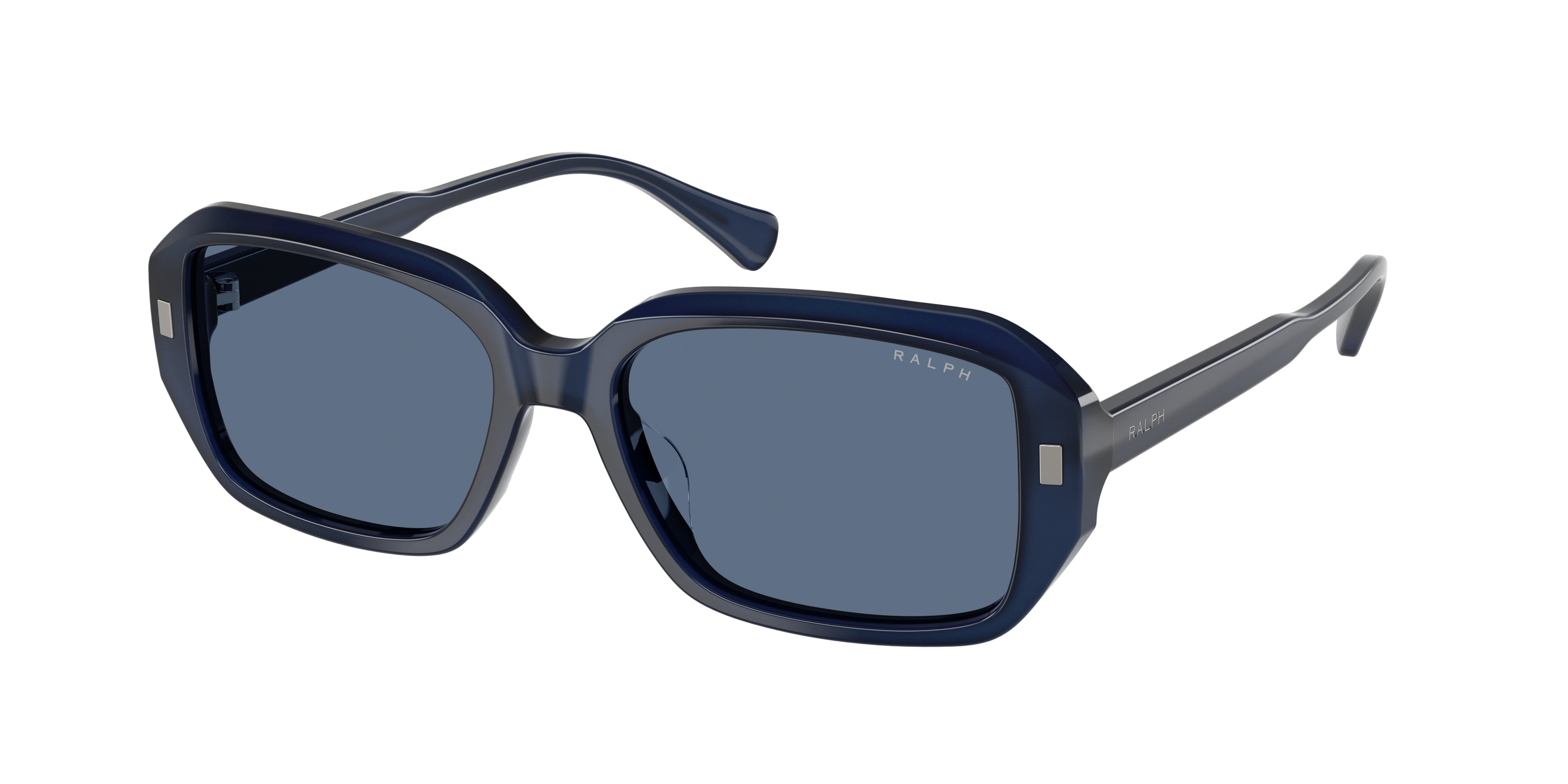Ralph RA5325U Rectangle Sunglasses  605980-Shiny Opalescent Blue 55-145-16 - Color Map Blue