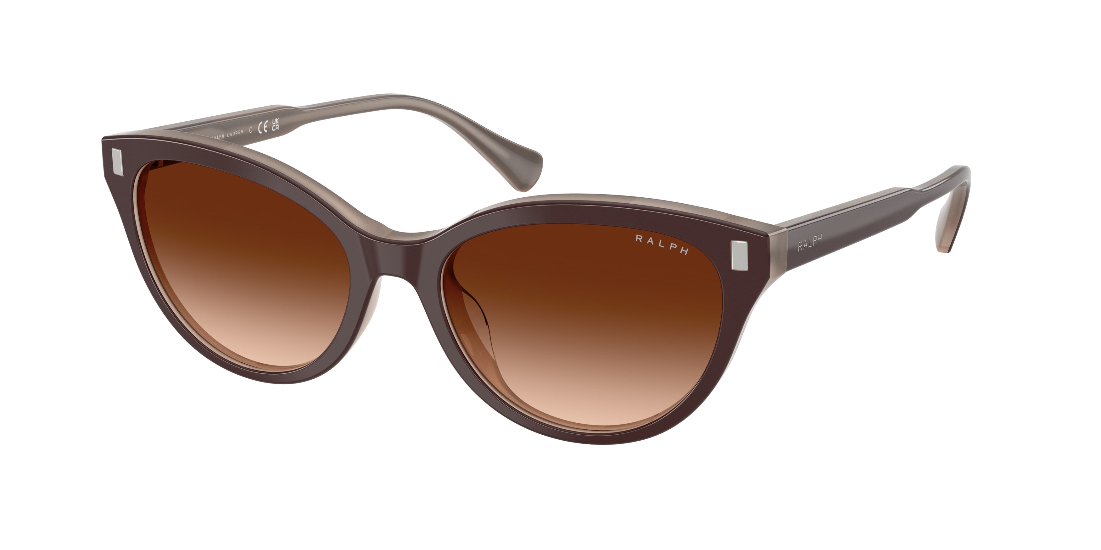 Ralph RA5326U Cat Eye Sunglasses  606574-Solid Brown Milky Brown 55-145-17 - Color Map Brown