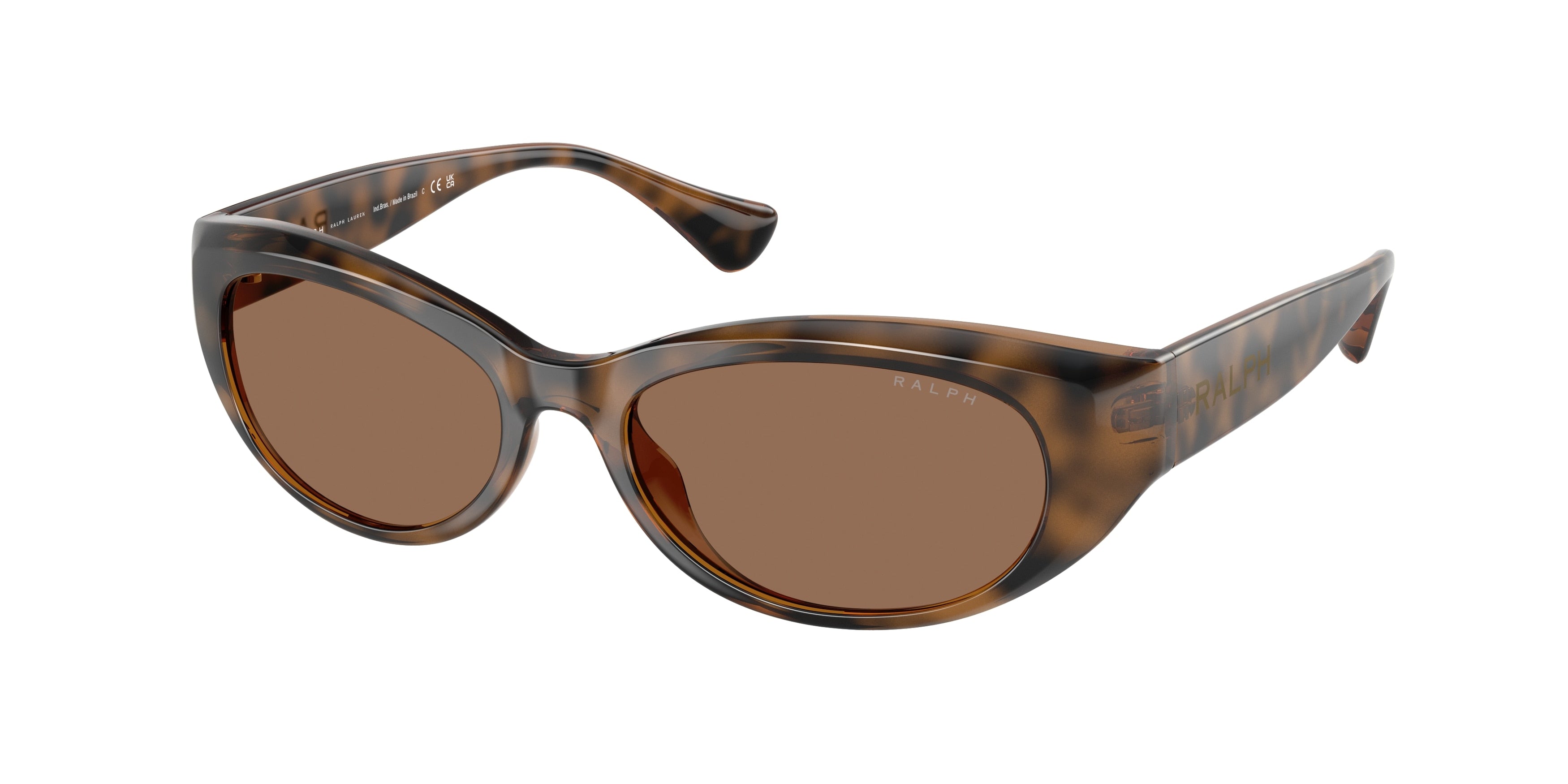 Ralph RA5327U Oval Sunglasses  614973-Shiny Dark Havana 55-135-16 - Color Map Tortoise