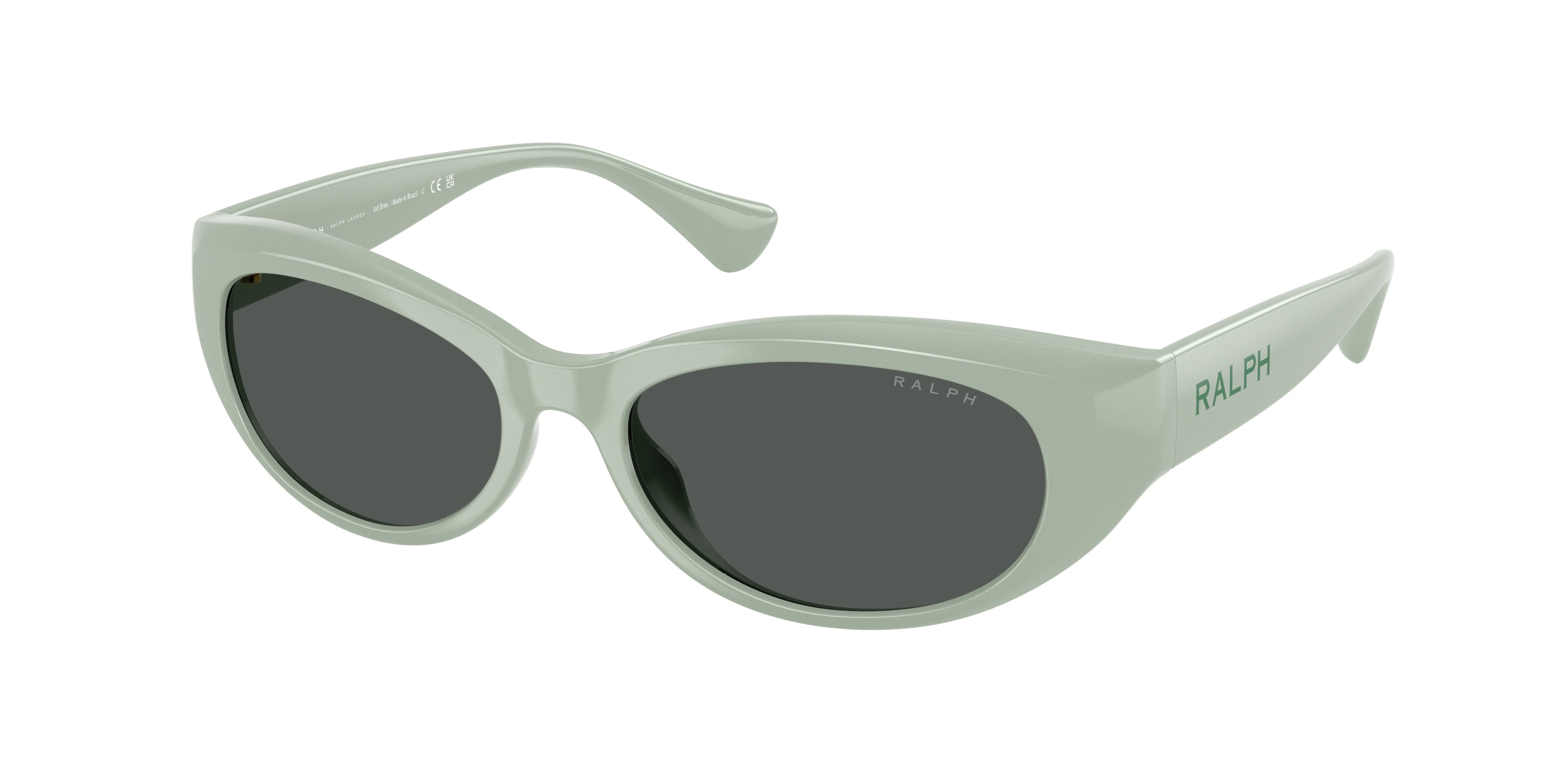 Ralph RA5327U Oval Sunglasses  621487-Shiny Solid Sage 55-135-16 - Color Map Green